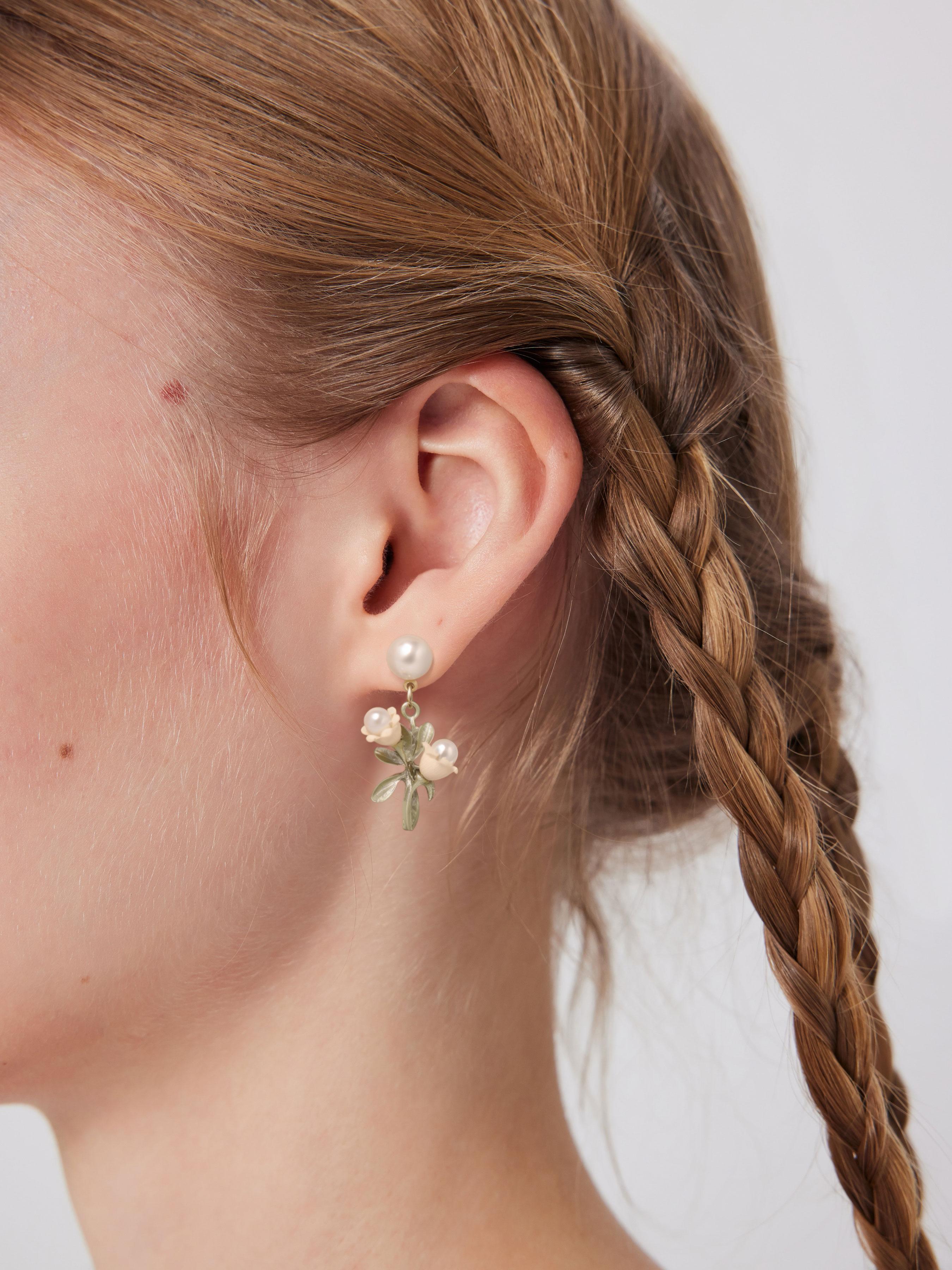 Floral & Faux Pearl Earrings by CIDER