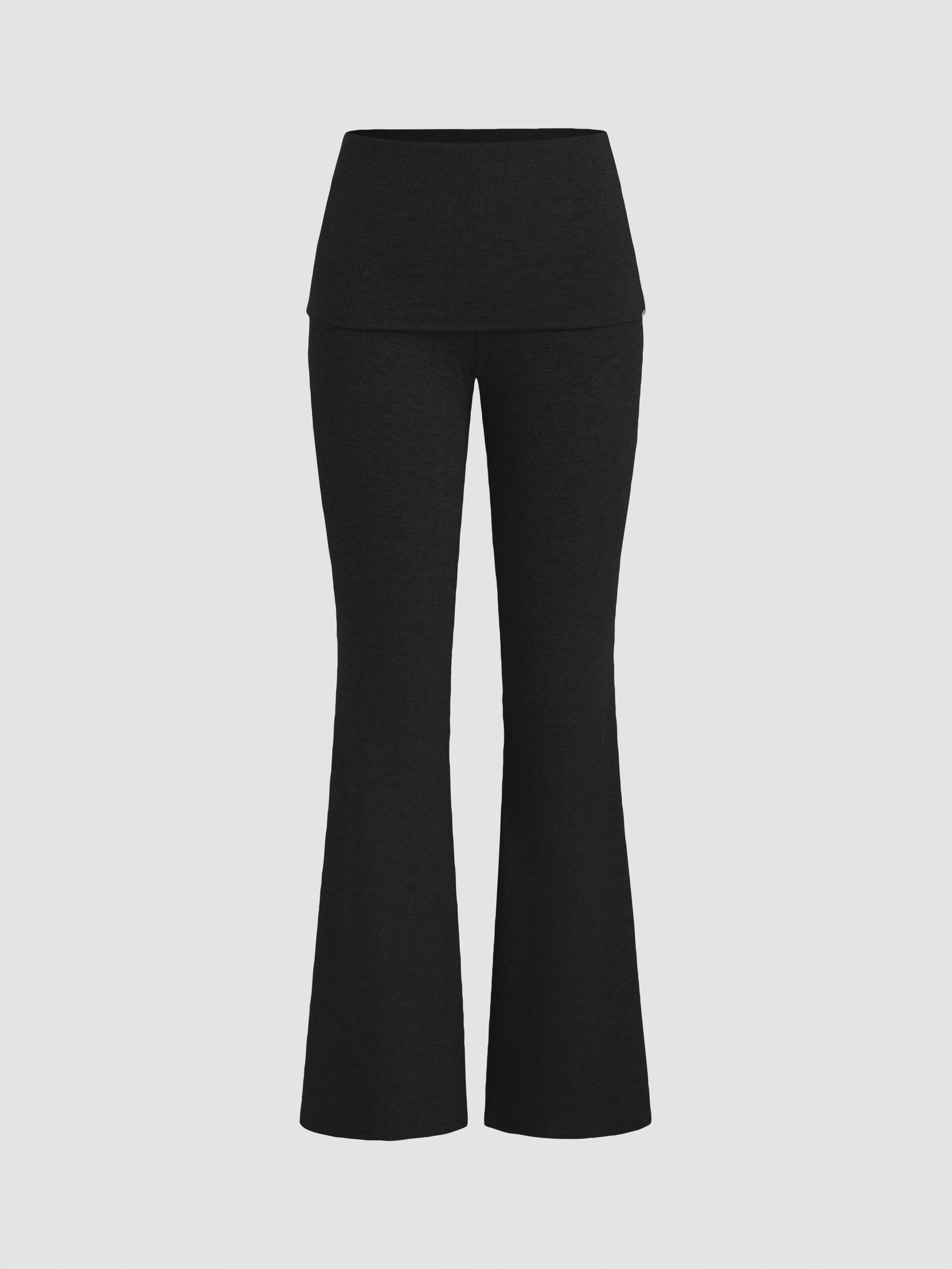 Foldover Flared Yoga Pants by CIDER