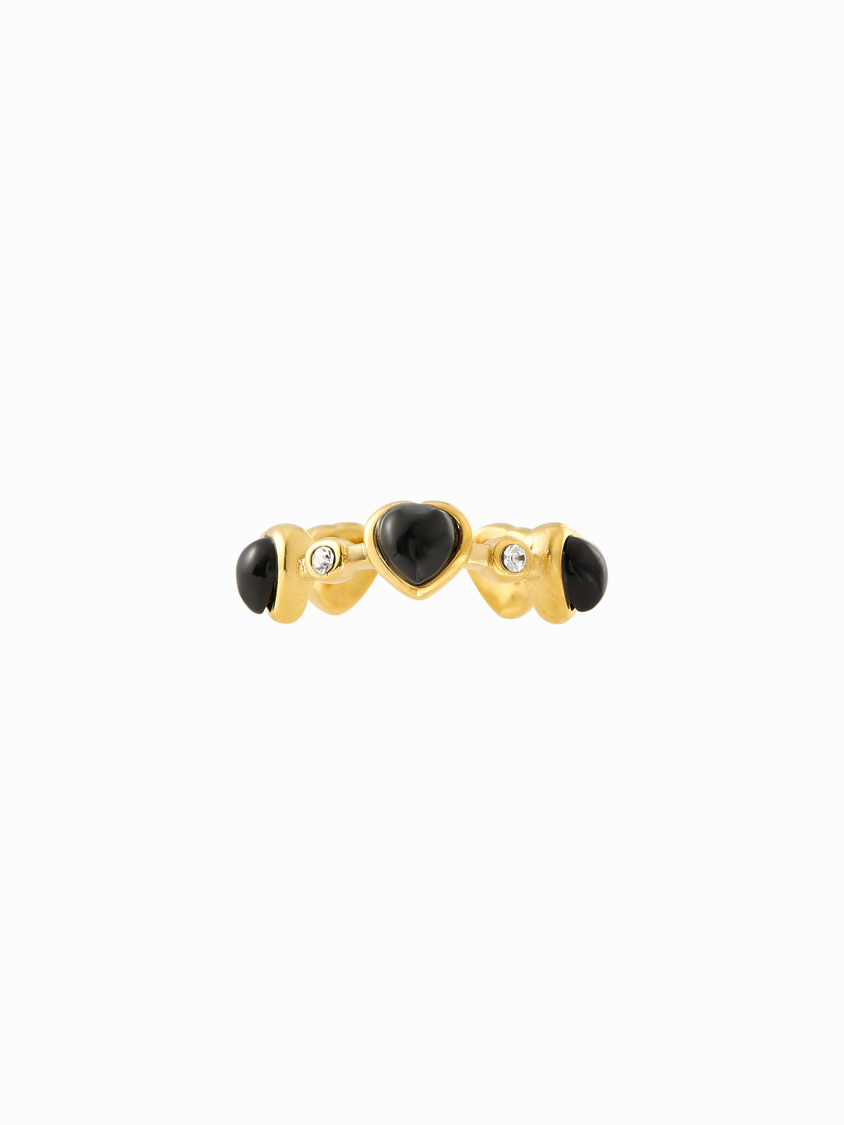GEMSTONE HEART OPEN RING by CIDER