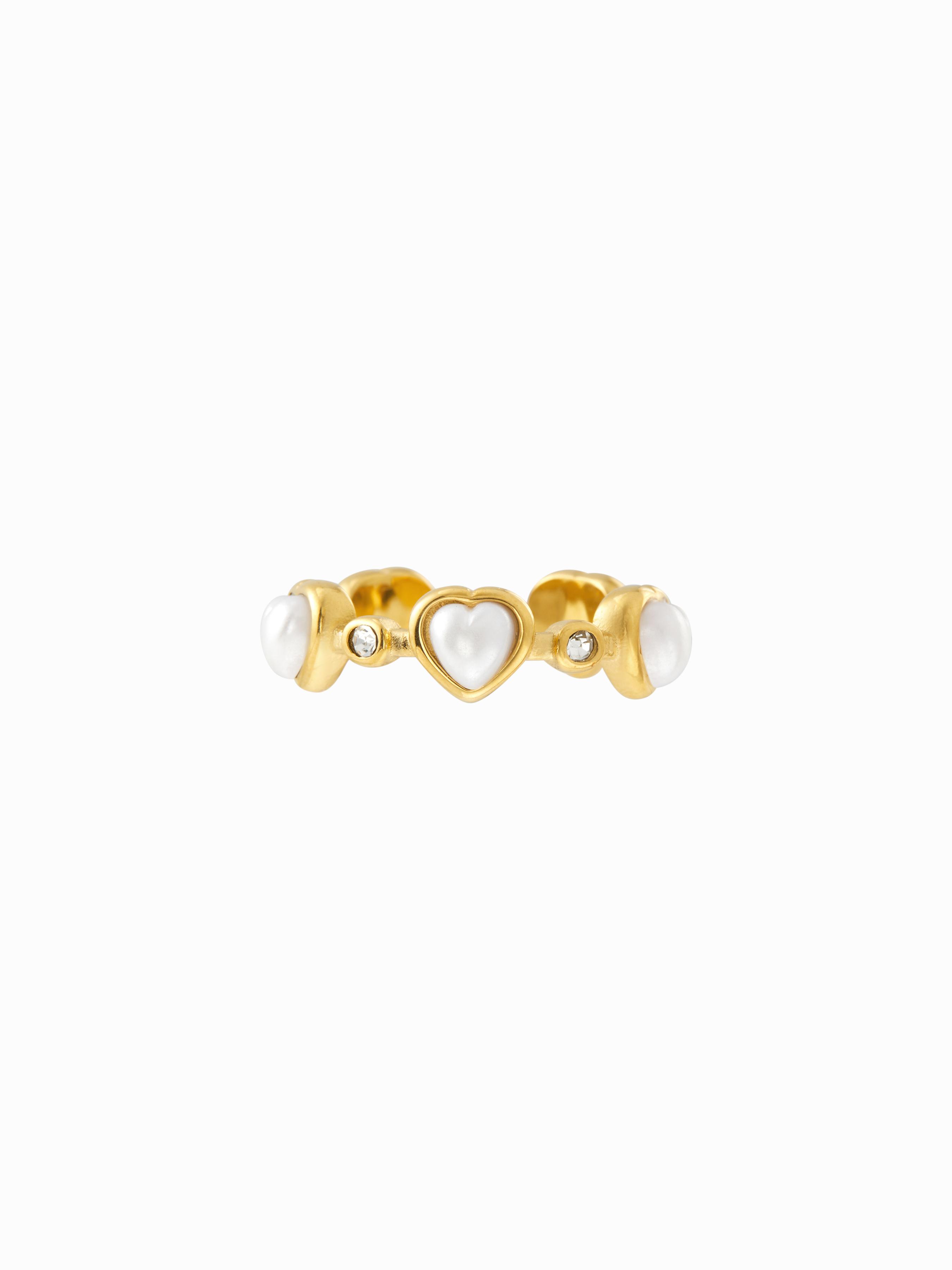 GEMSTONE HEART OPEN RING by CIDER