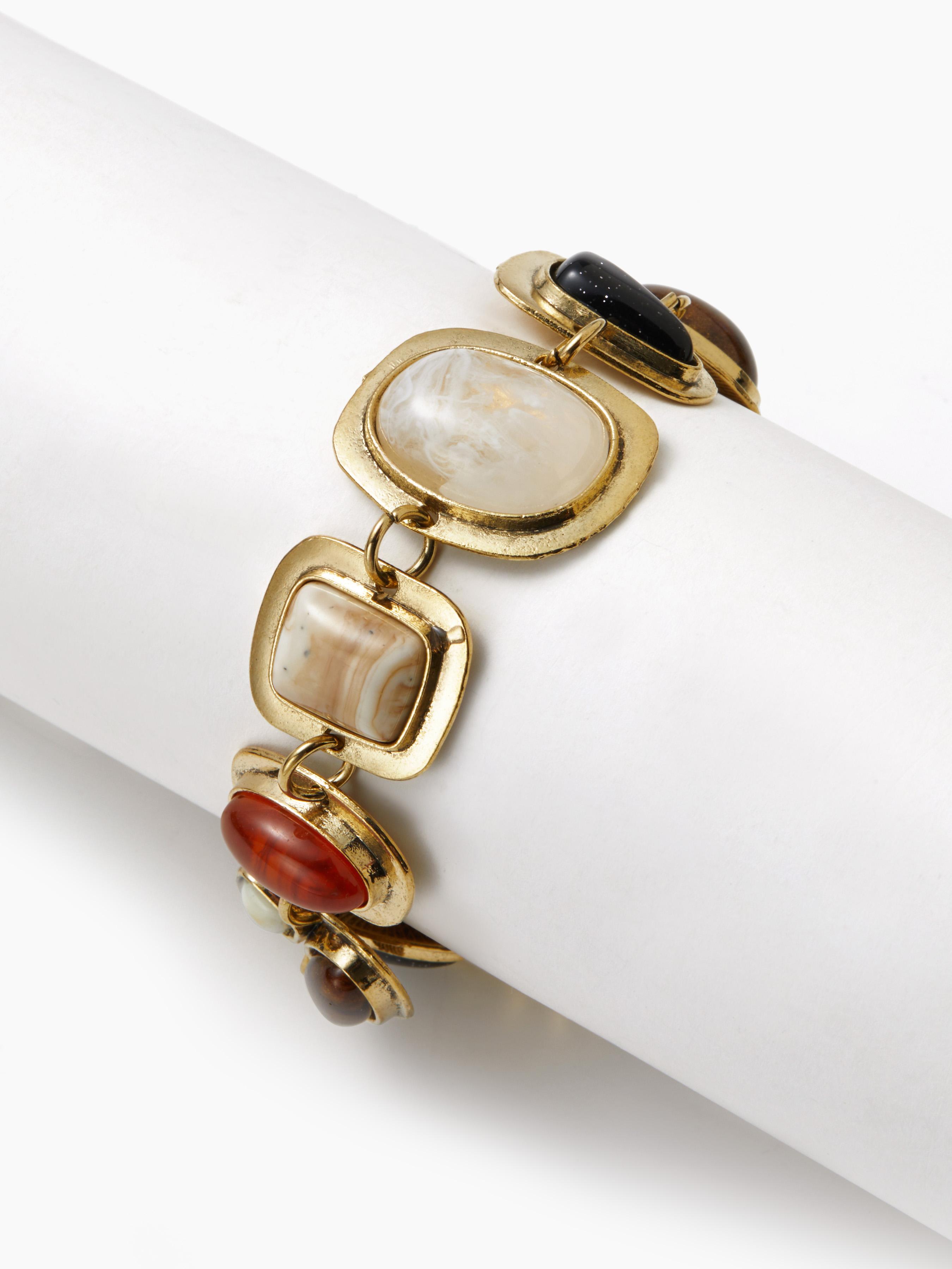 GEOMETRIC GEMSTONE CHAIN BRACELET by CIDER