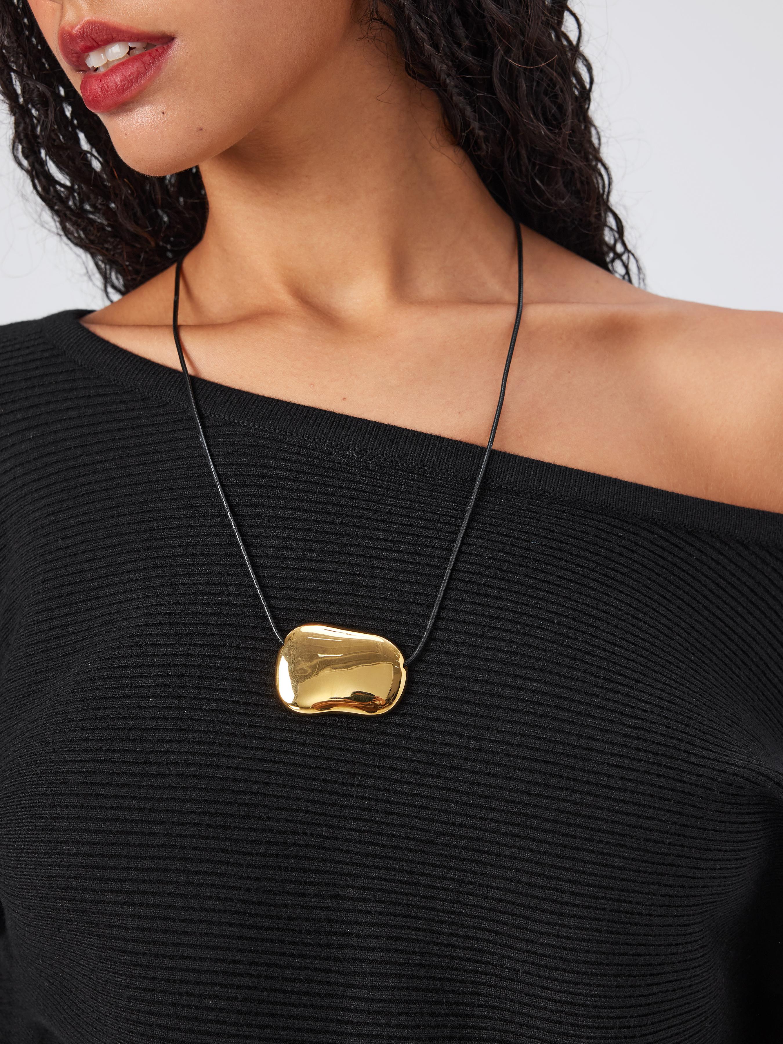 GLOSSY BEAN ADJUSTABLE PENDANT NECKLACE by CIDER