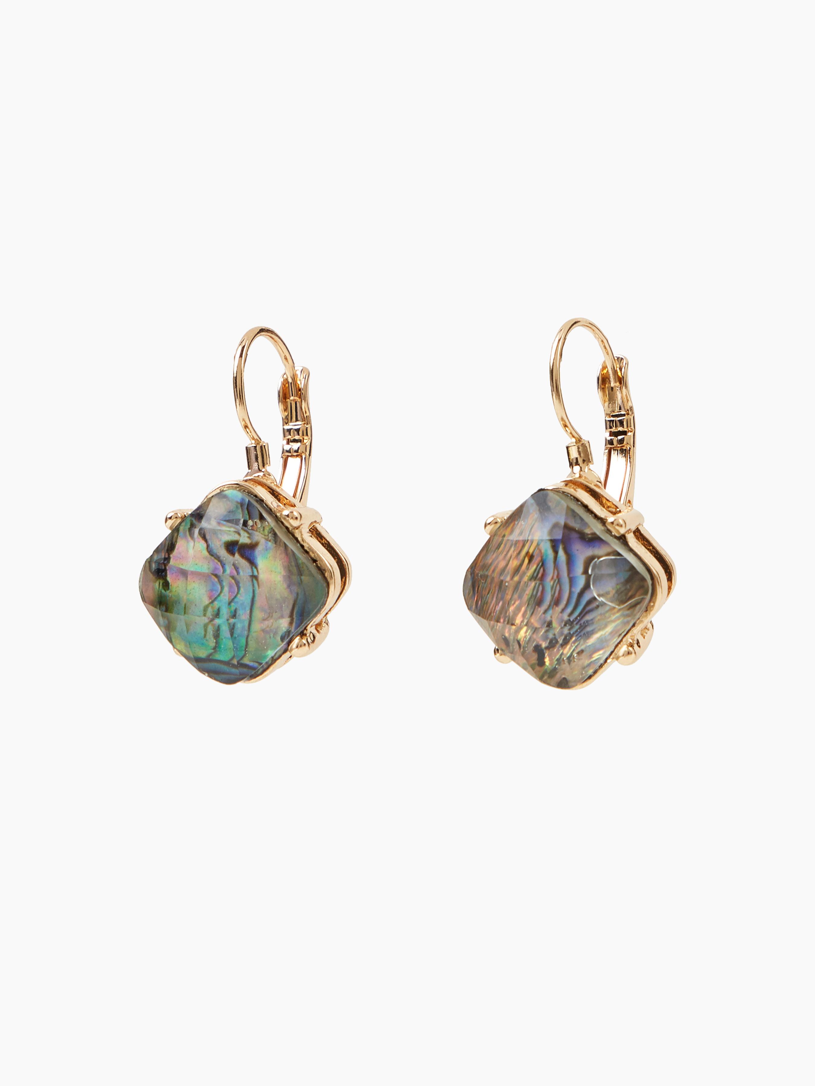Geometric Gemstone Hoop Earrings by CIDER