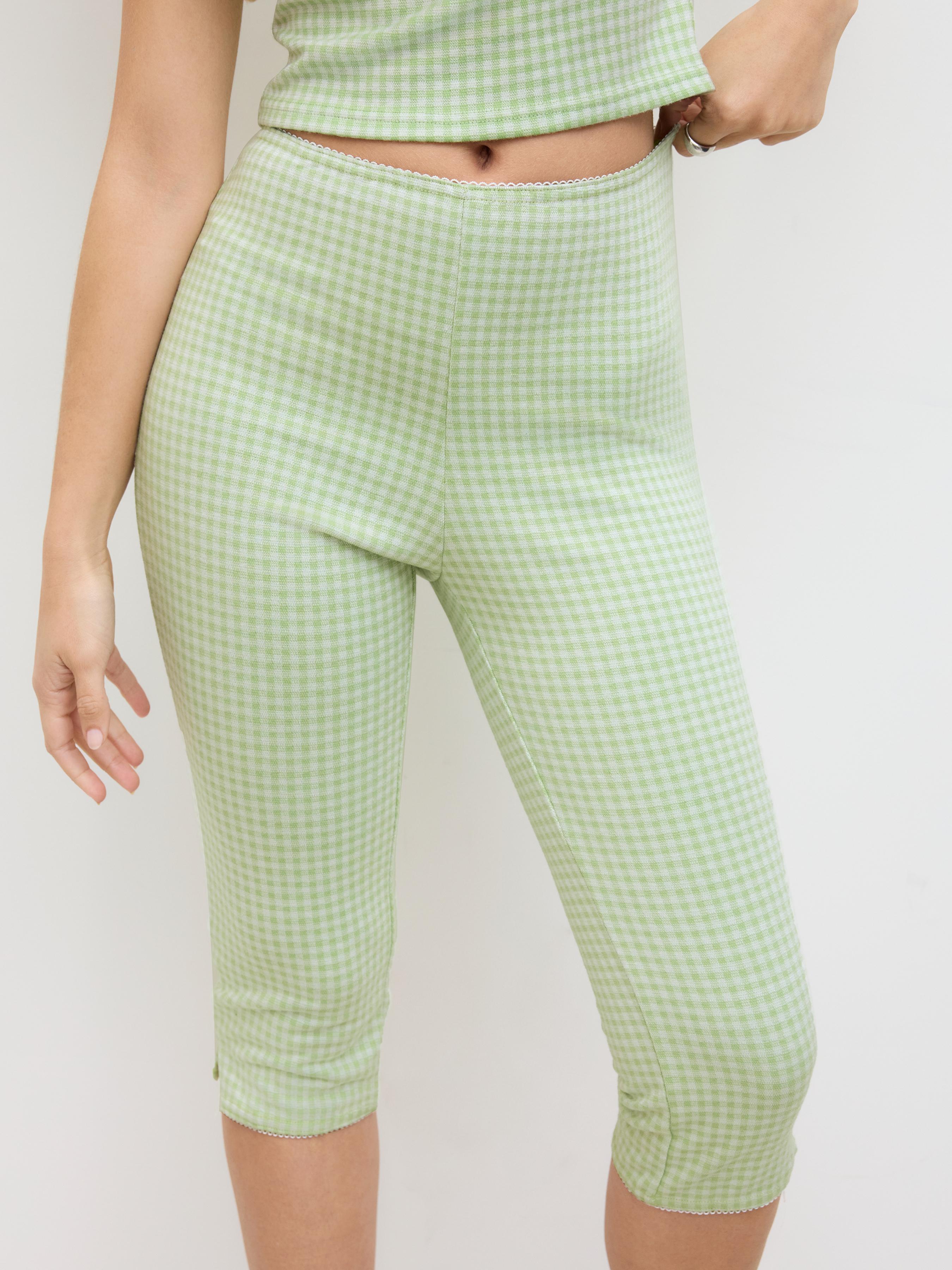 Gingham Ruched Capris by CIDER