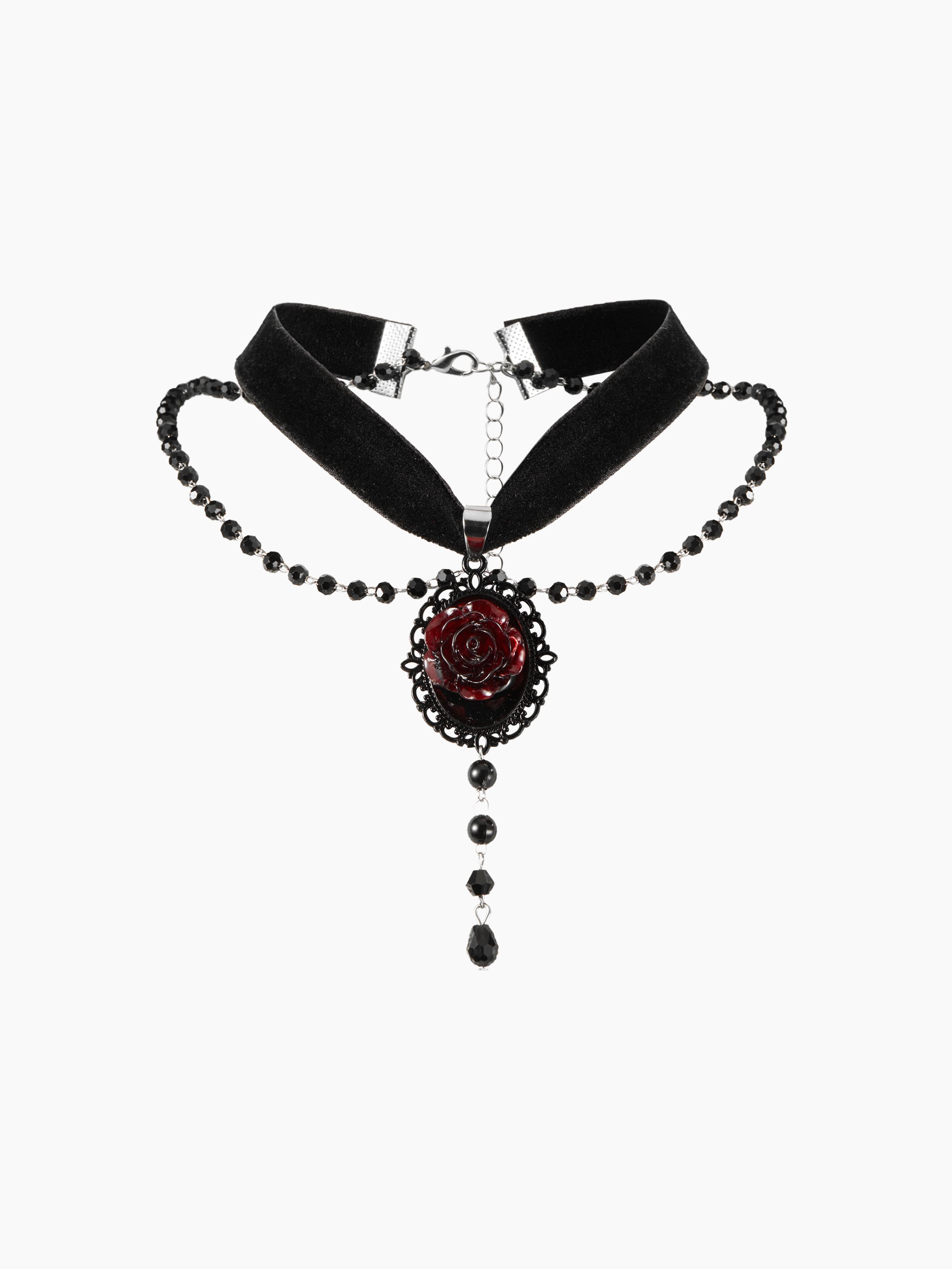 Gothic Rose Design Pendant Necklace by CIDER