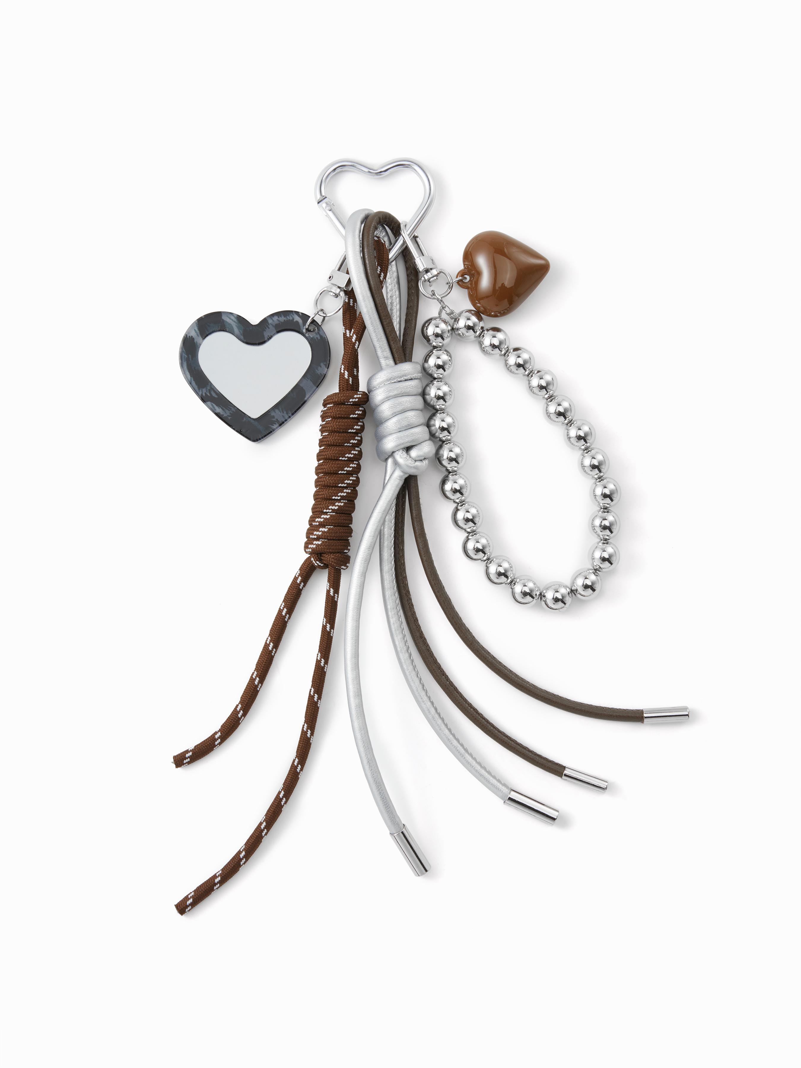 HEART BEADED LEOPARD PRINT KEYCHAIN by CIDER