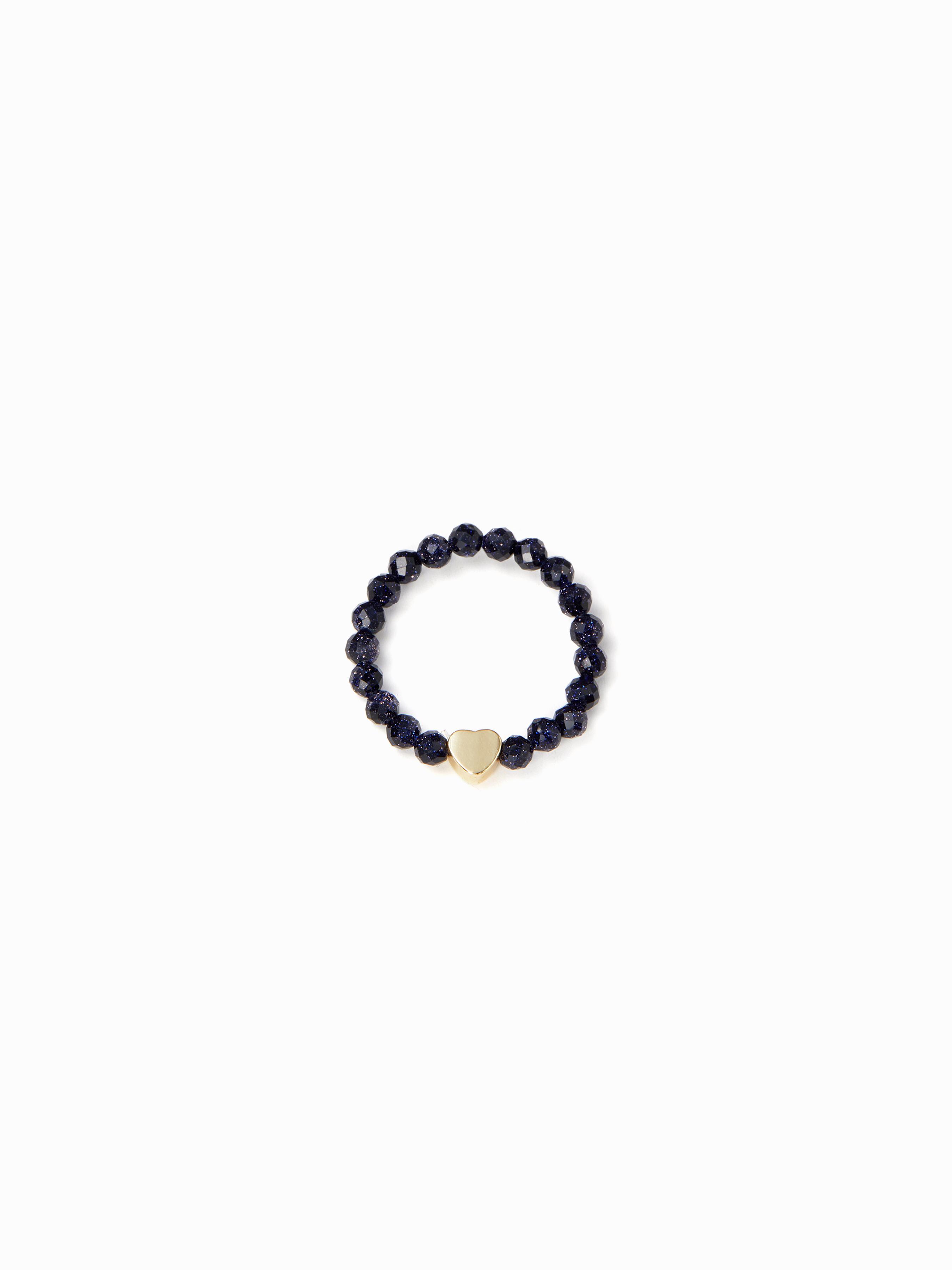HEART BEADED RING by CIDER