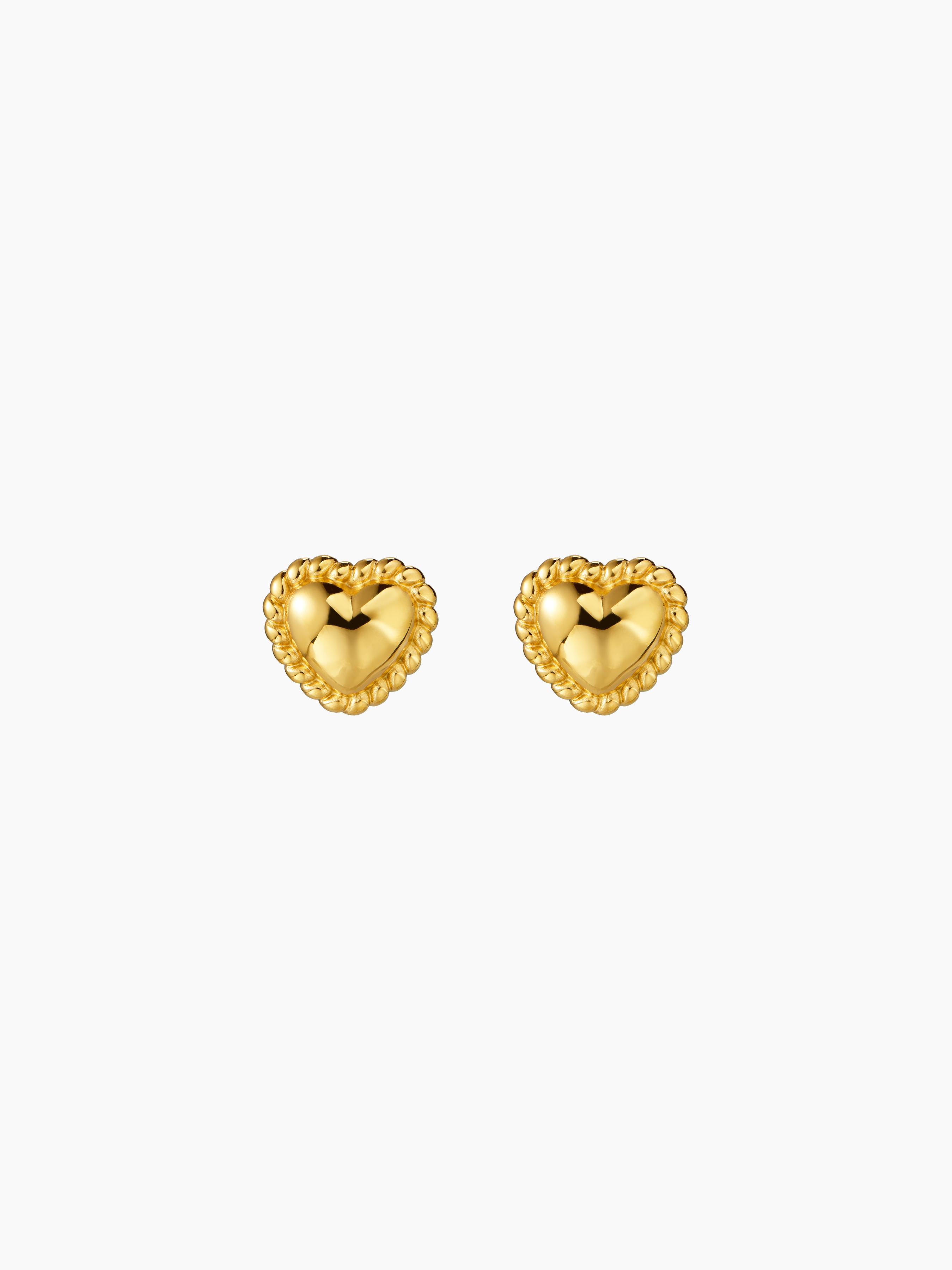 HEART TWISTED 18K GOLD PLATED STAINLESS STEEL STUD EARRINGS by CIDER HEART TWISTED 18K GOLD PLATED STAINLESS STEEL STUD EARRINGS by CIDER