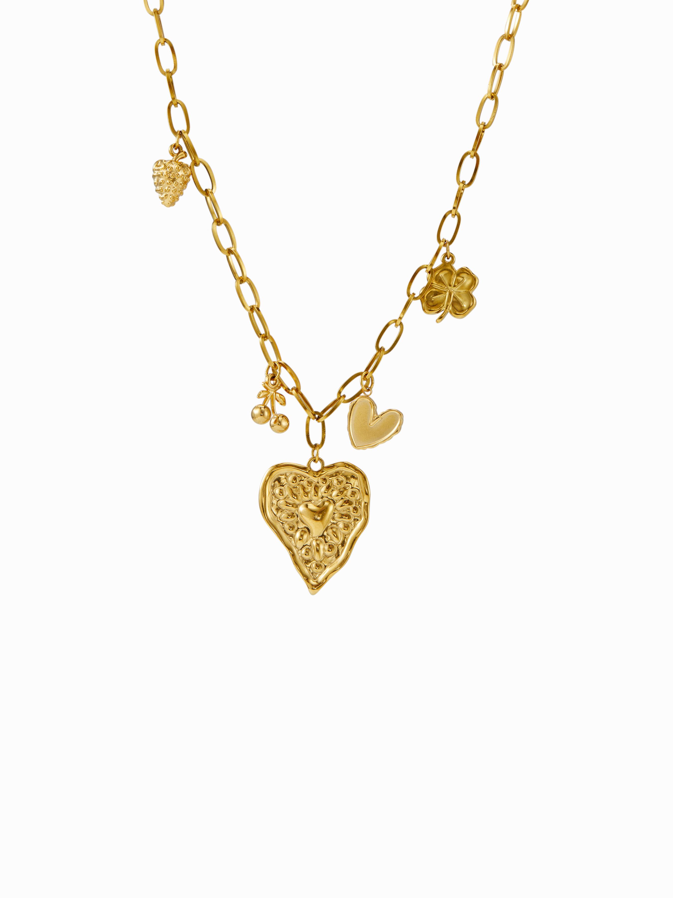 HEART & CHERRY & STRAWBERRY PENDANT NECKLACE by CIDER