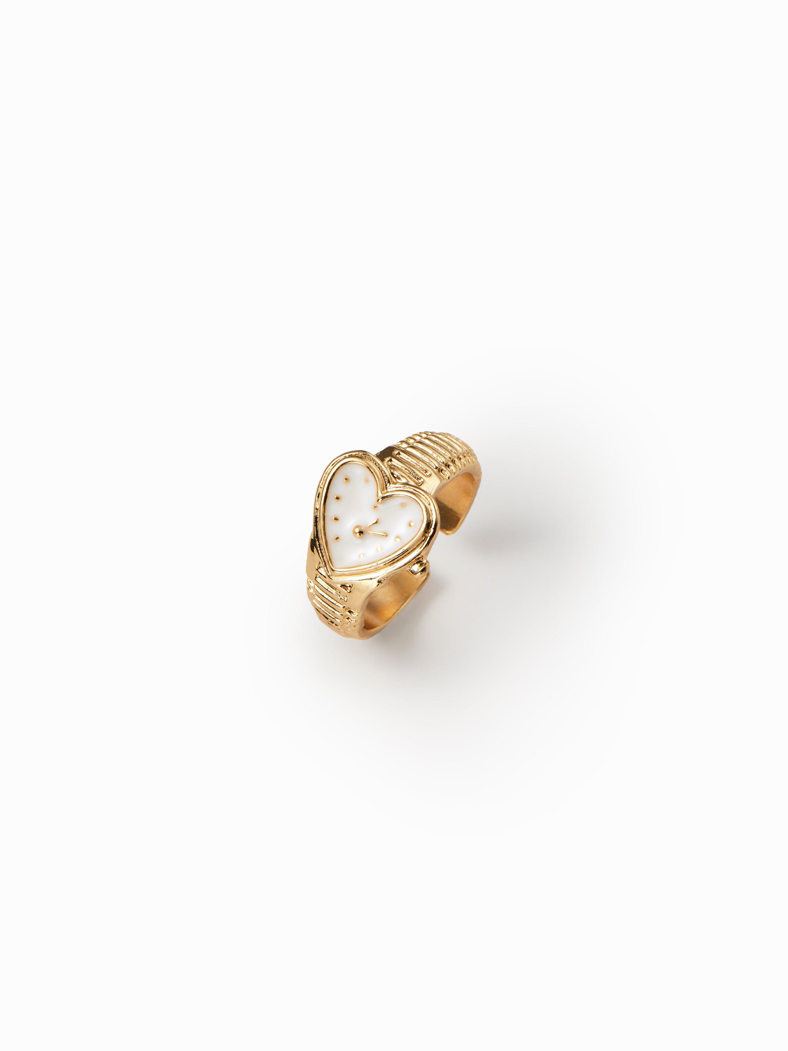 HEART & CLOCK PENDANT OPEN RING by CIDER