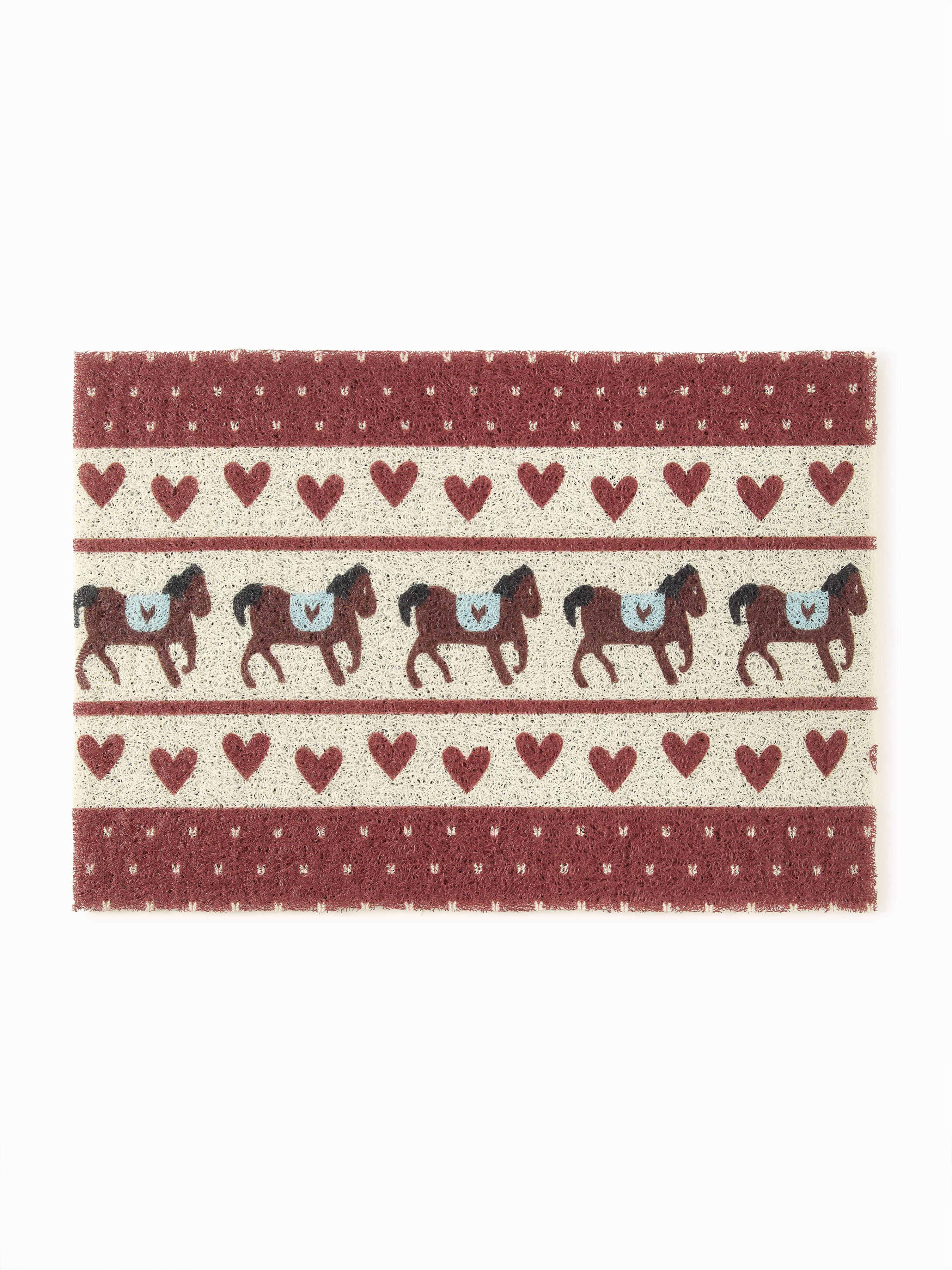 HEART & HORSE PATTERN DOOR MAT by CIDER