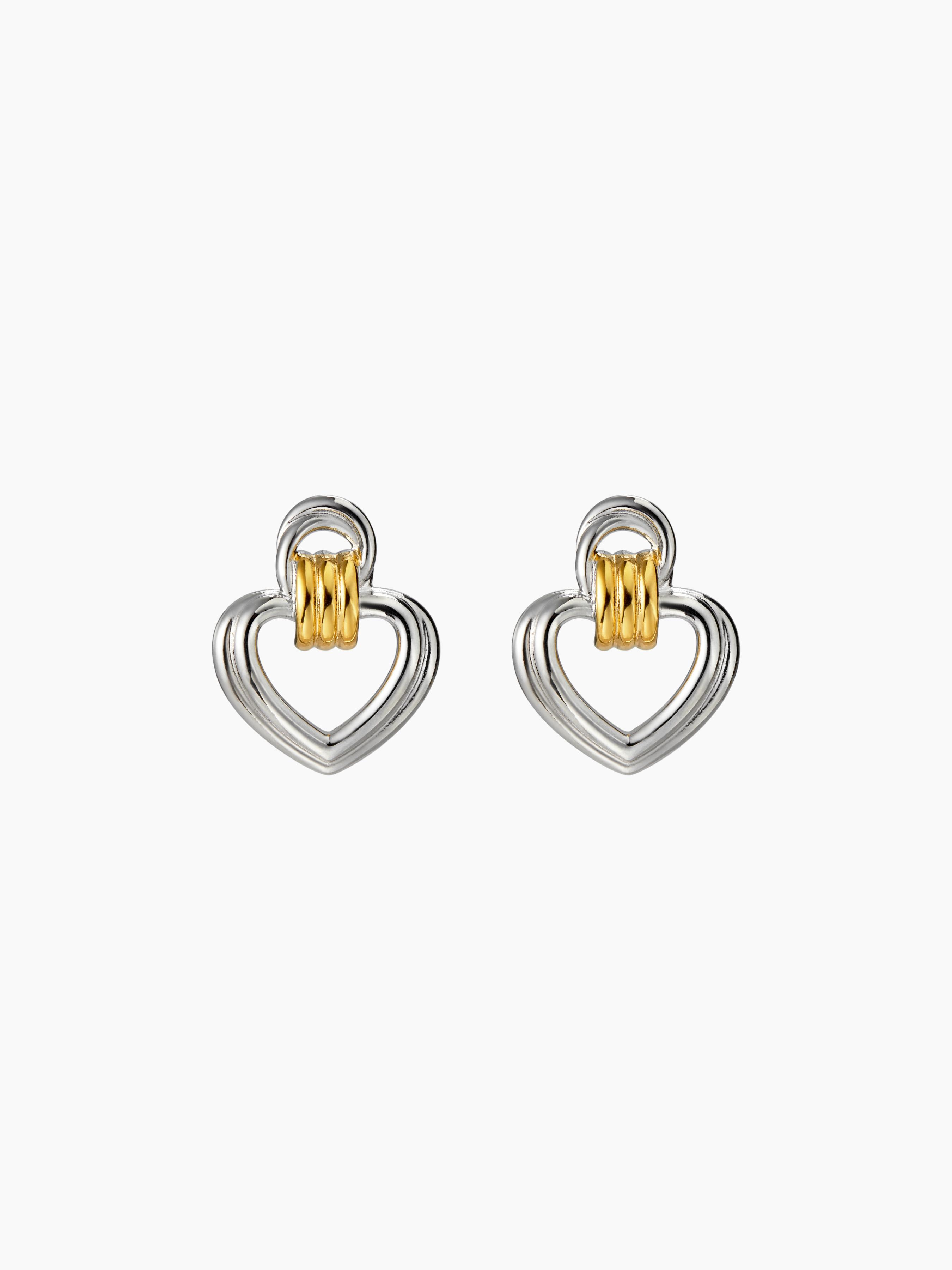 HEART & KNOT 18K GOLD PLATED STAINLESS STEEL STUD EARRING by CIDER