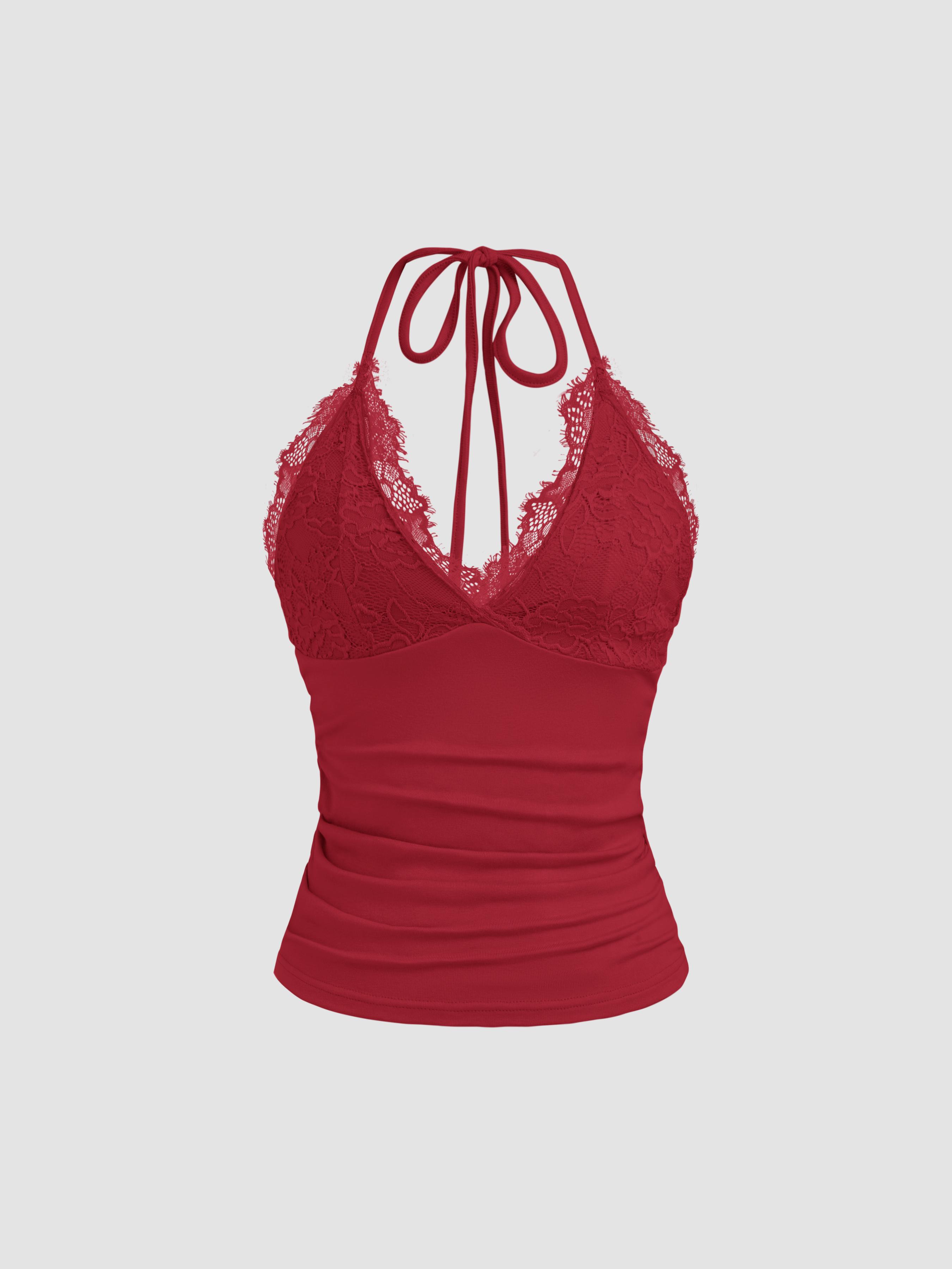 Halter Neckline Solid Backless Crop Top by CIDER