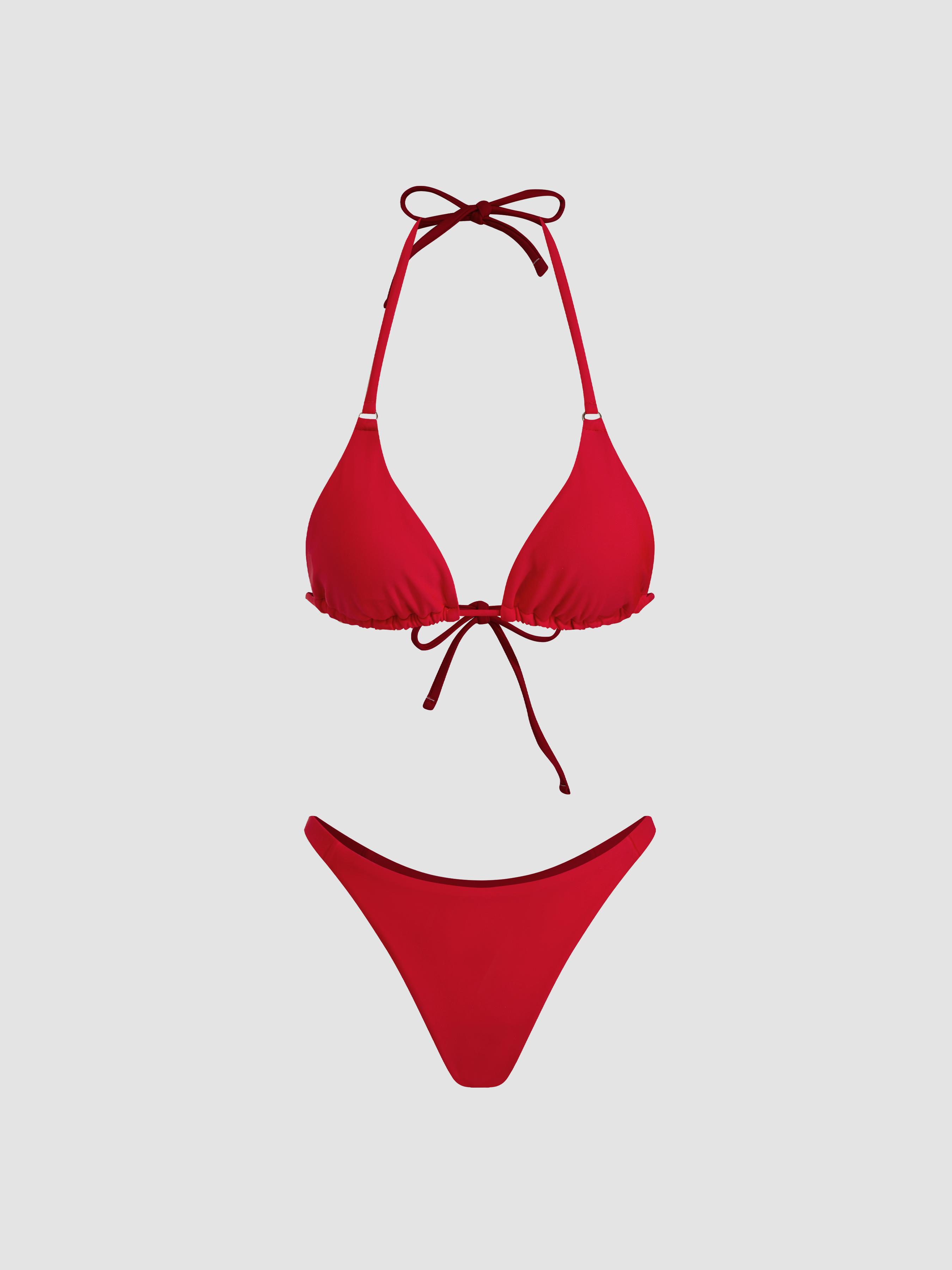 Halter Neckline Triangle Bikini Set by CIDER