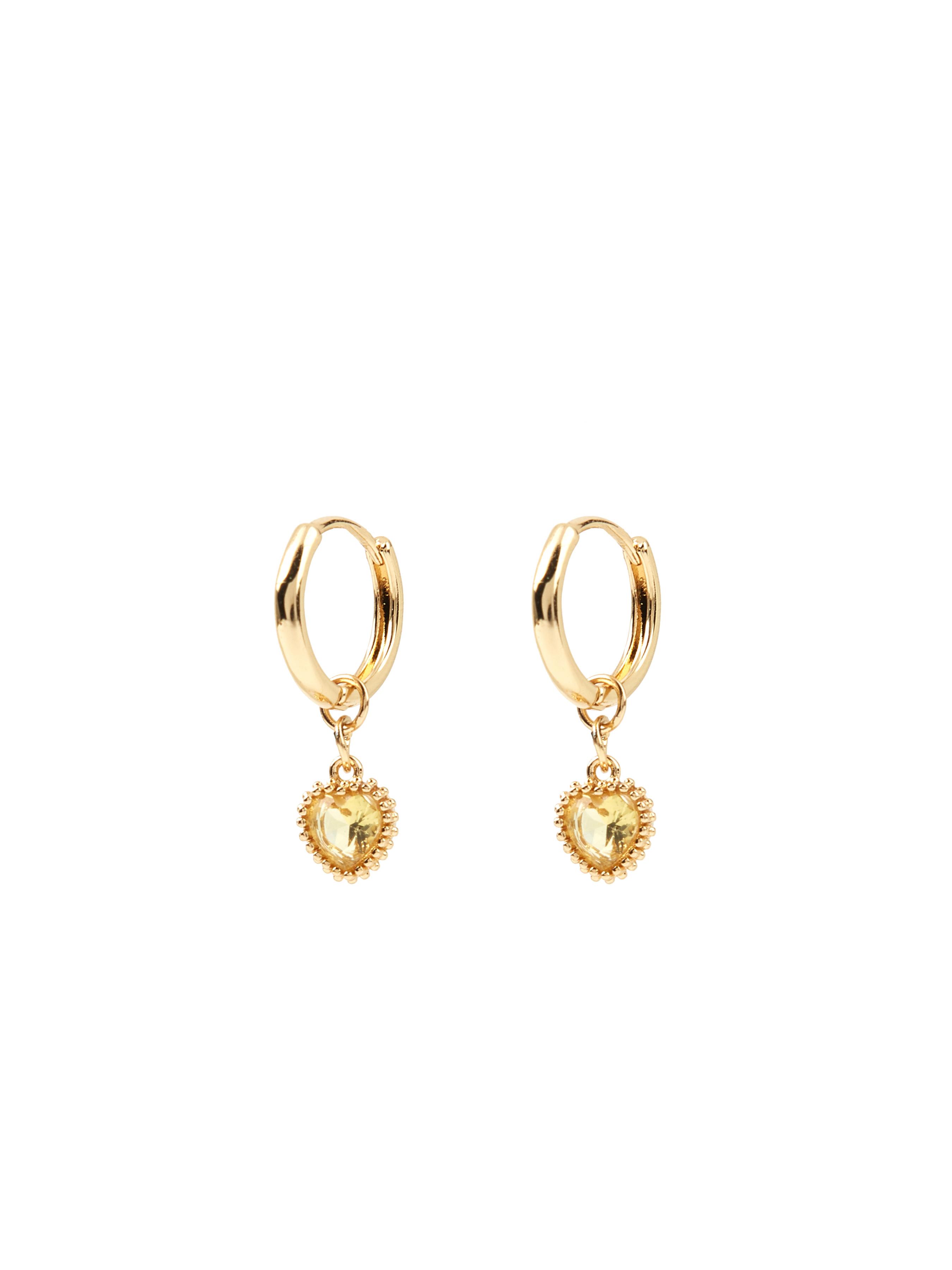 Heart Design Birth Month Hoop Earrings by CIDER