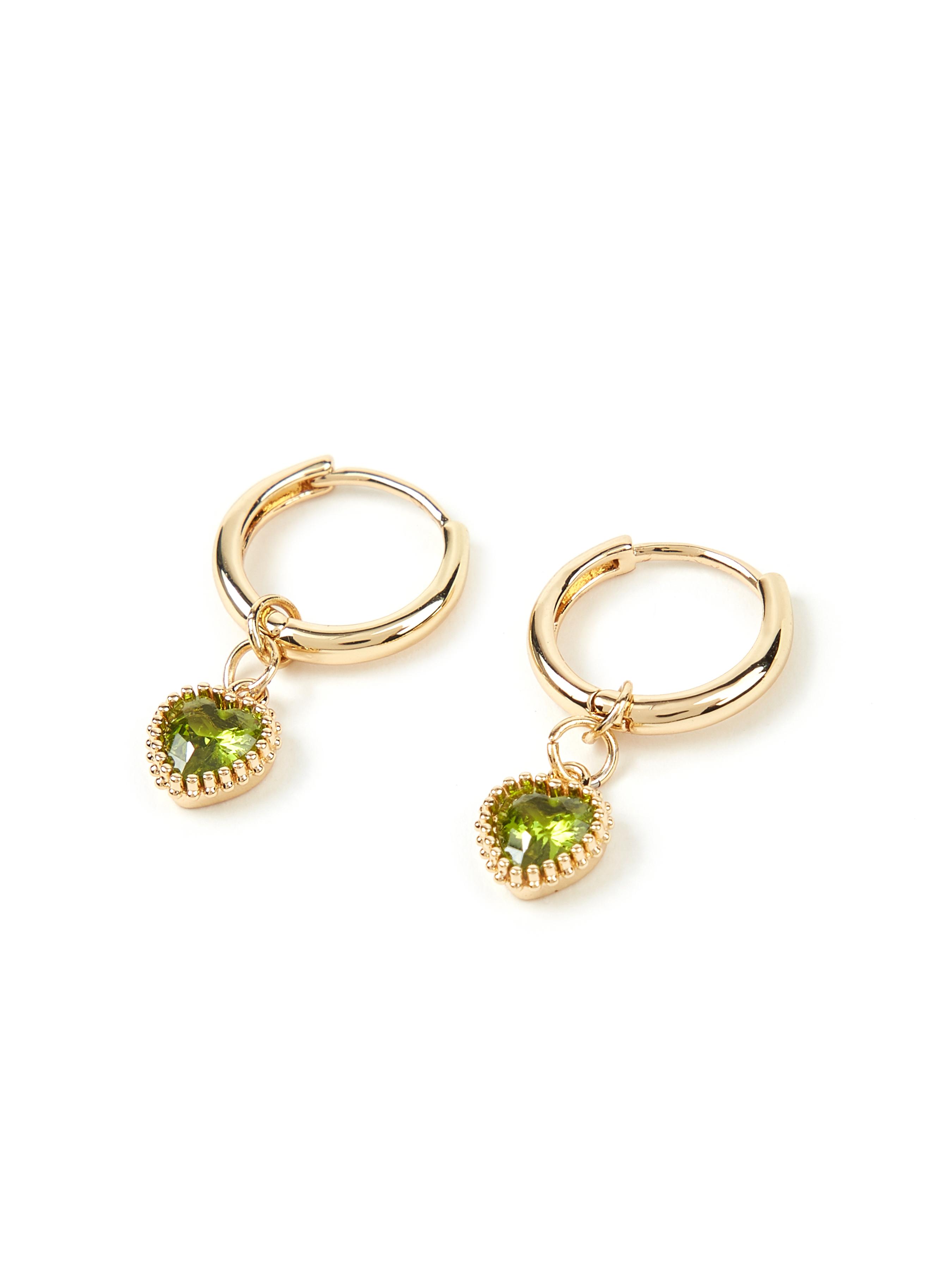 Heart Design Birth Month Hoop Earrings by CIDER