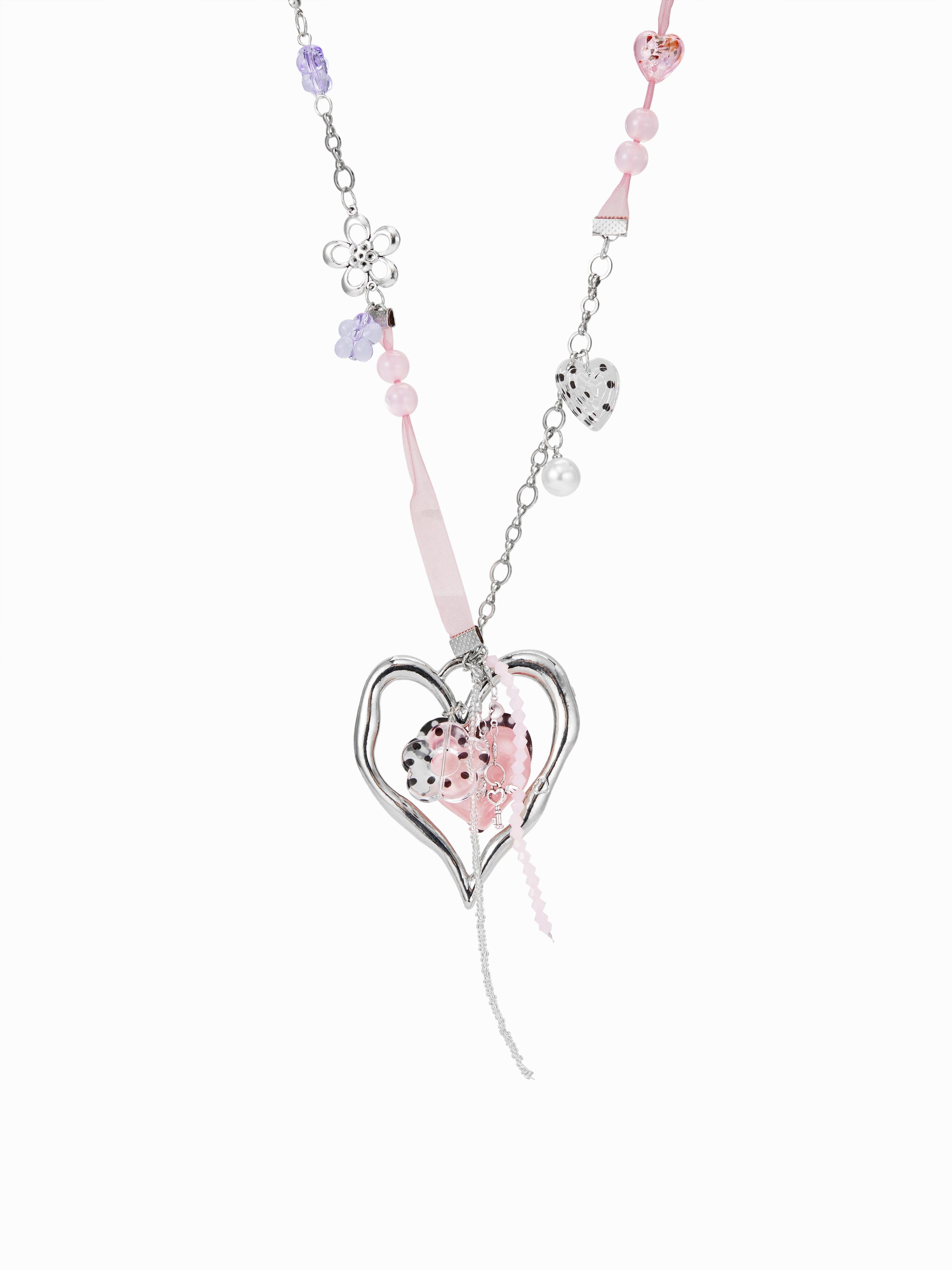 Herz- und Blumenanhänger Halskette by CIDER