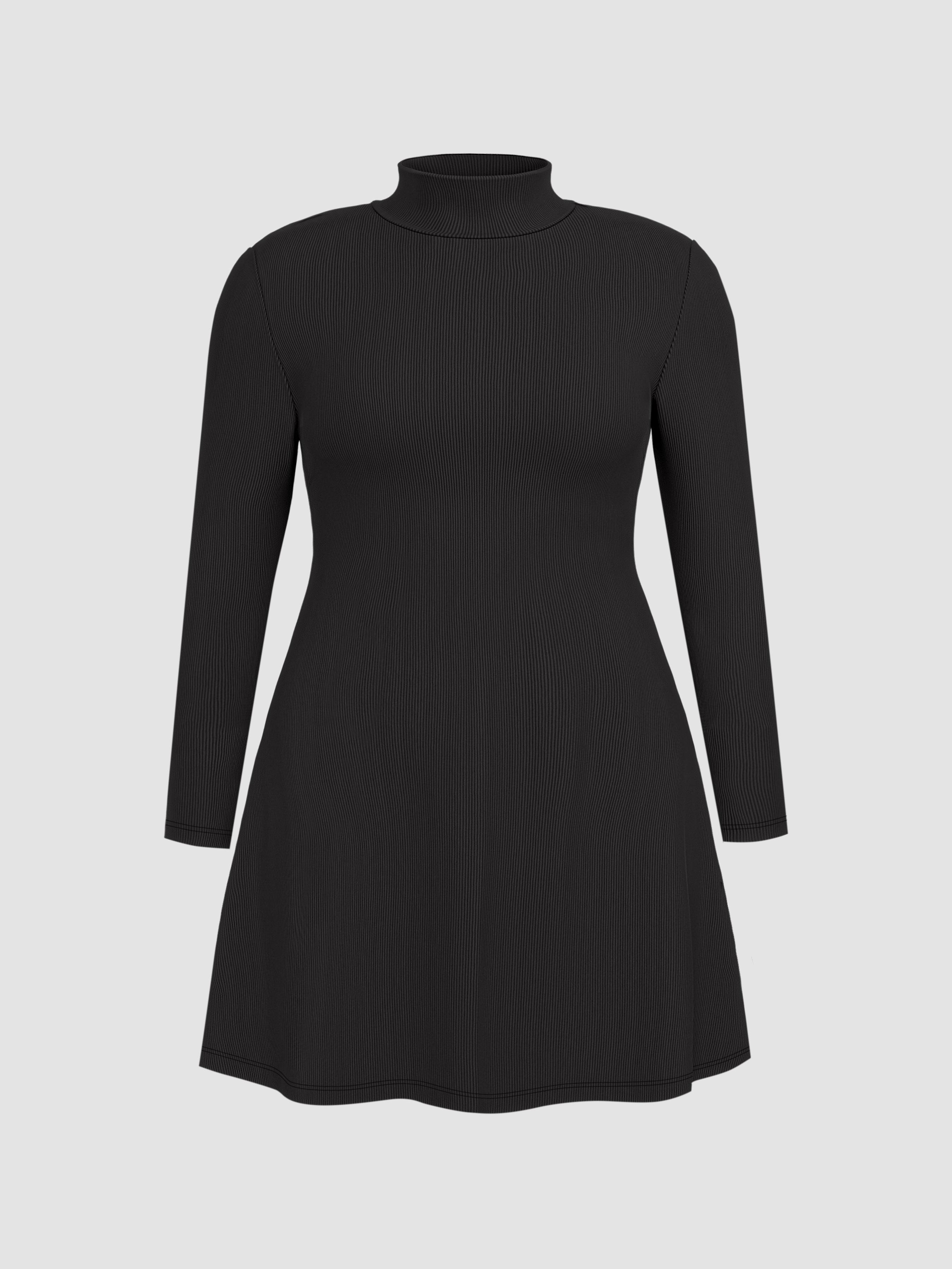 High Neck Solid Mini Dress Curve & Plus by CIDER