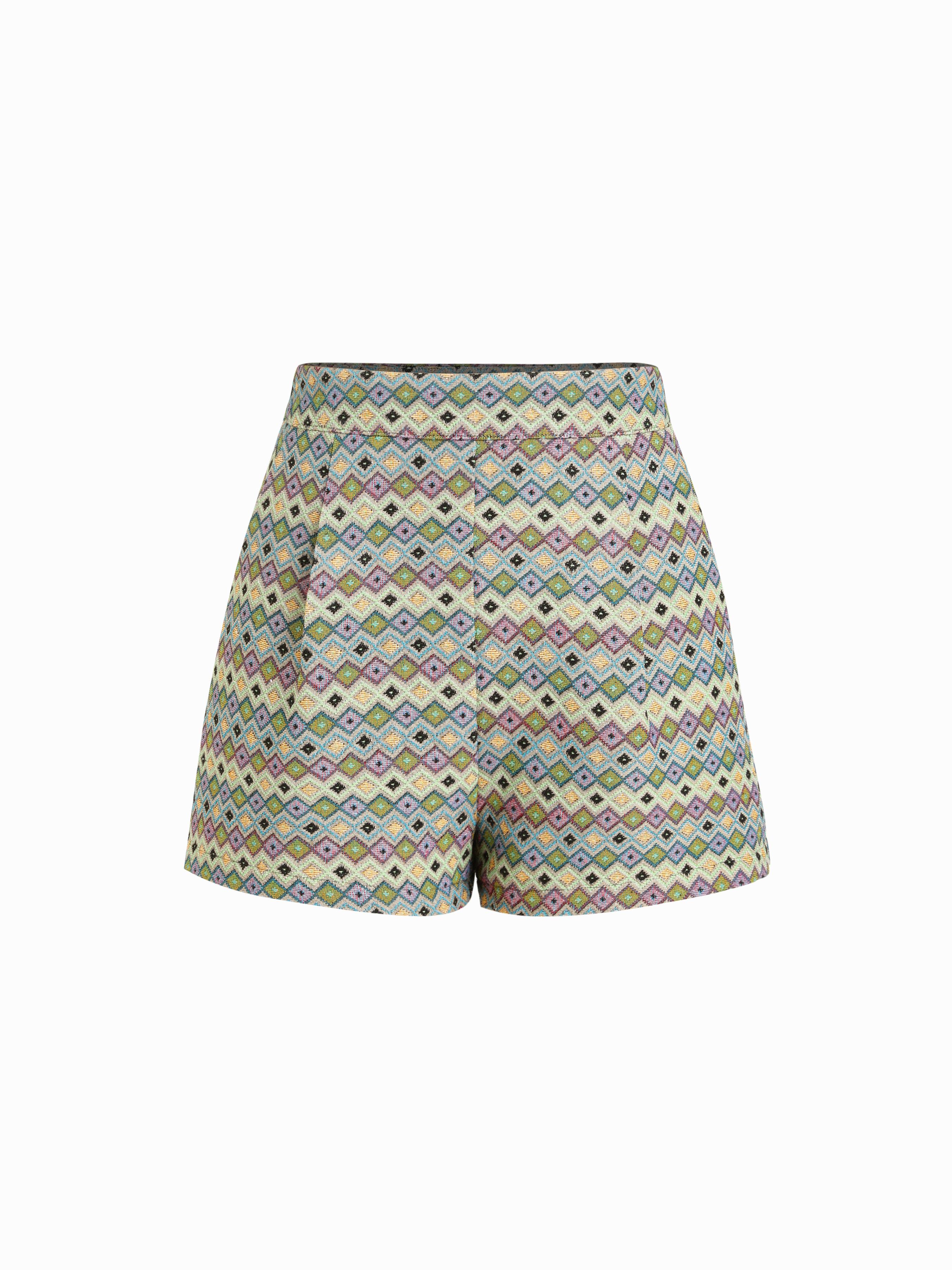 High Rise Geometric Print Shorts by CIDER
