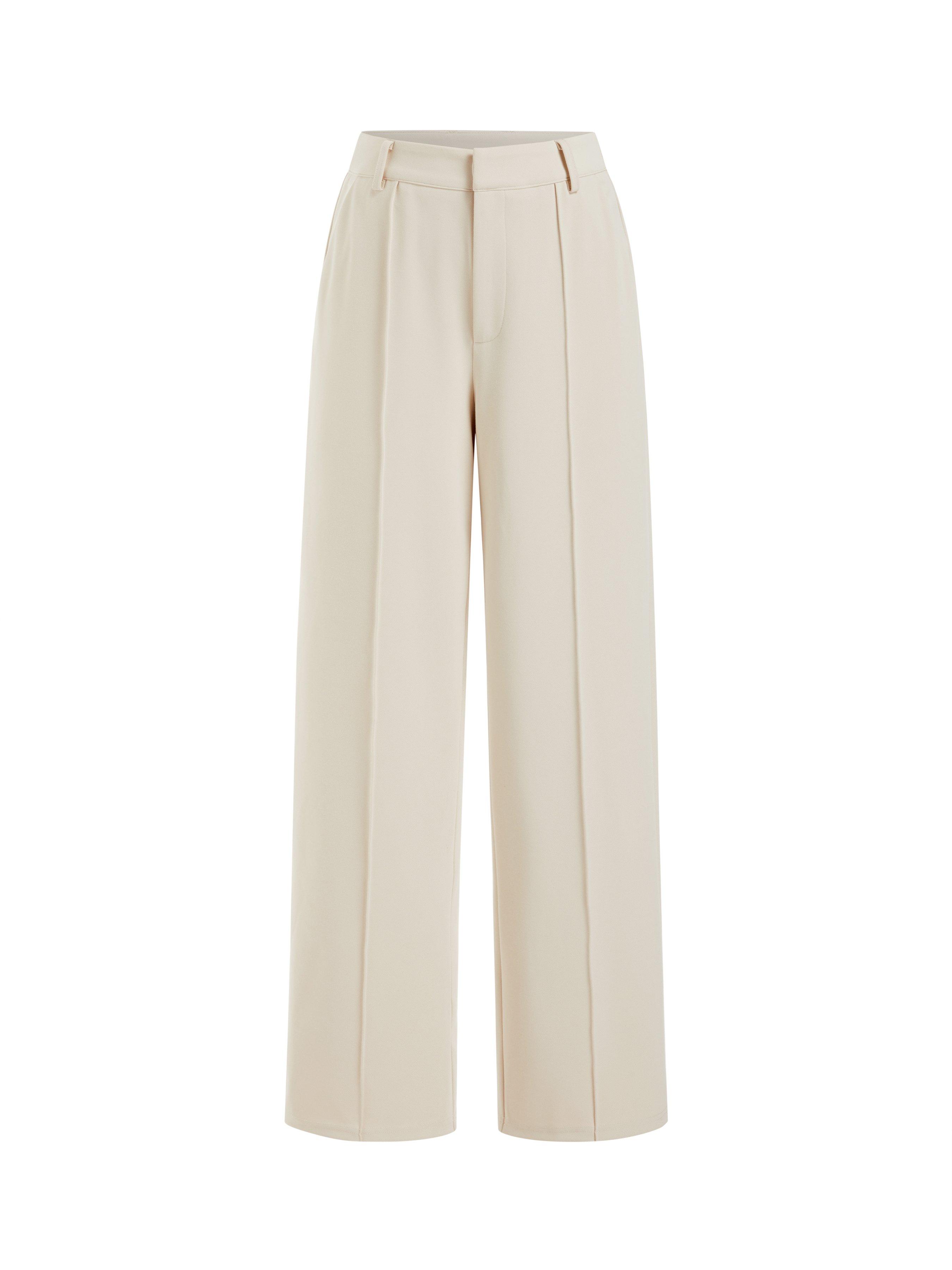 High Rise Pleated Straight Leg Trousers by CIDER