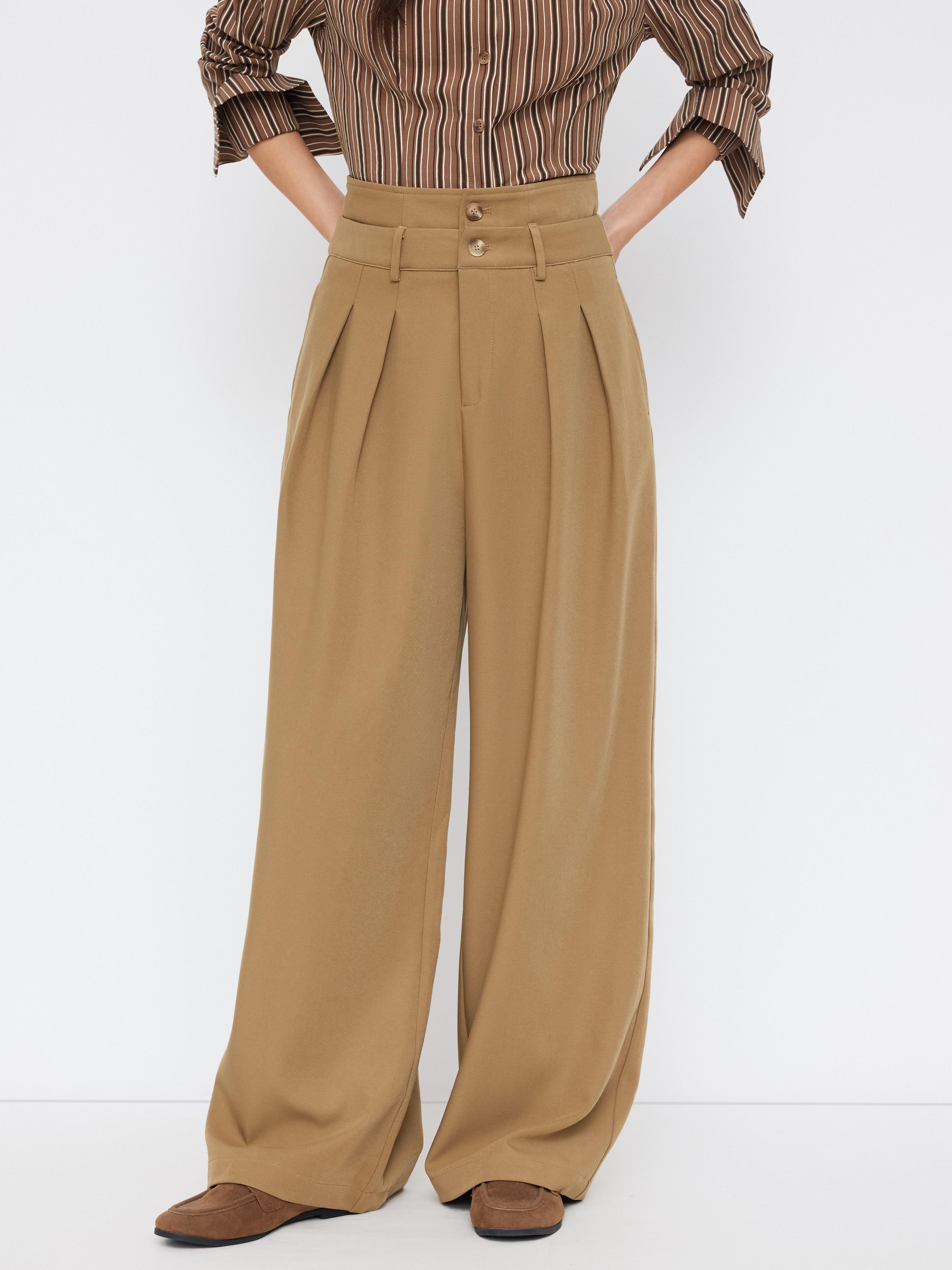 High Rise Pleated Wide Leg Trousers by CIDER