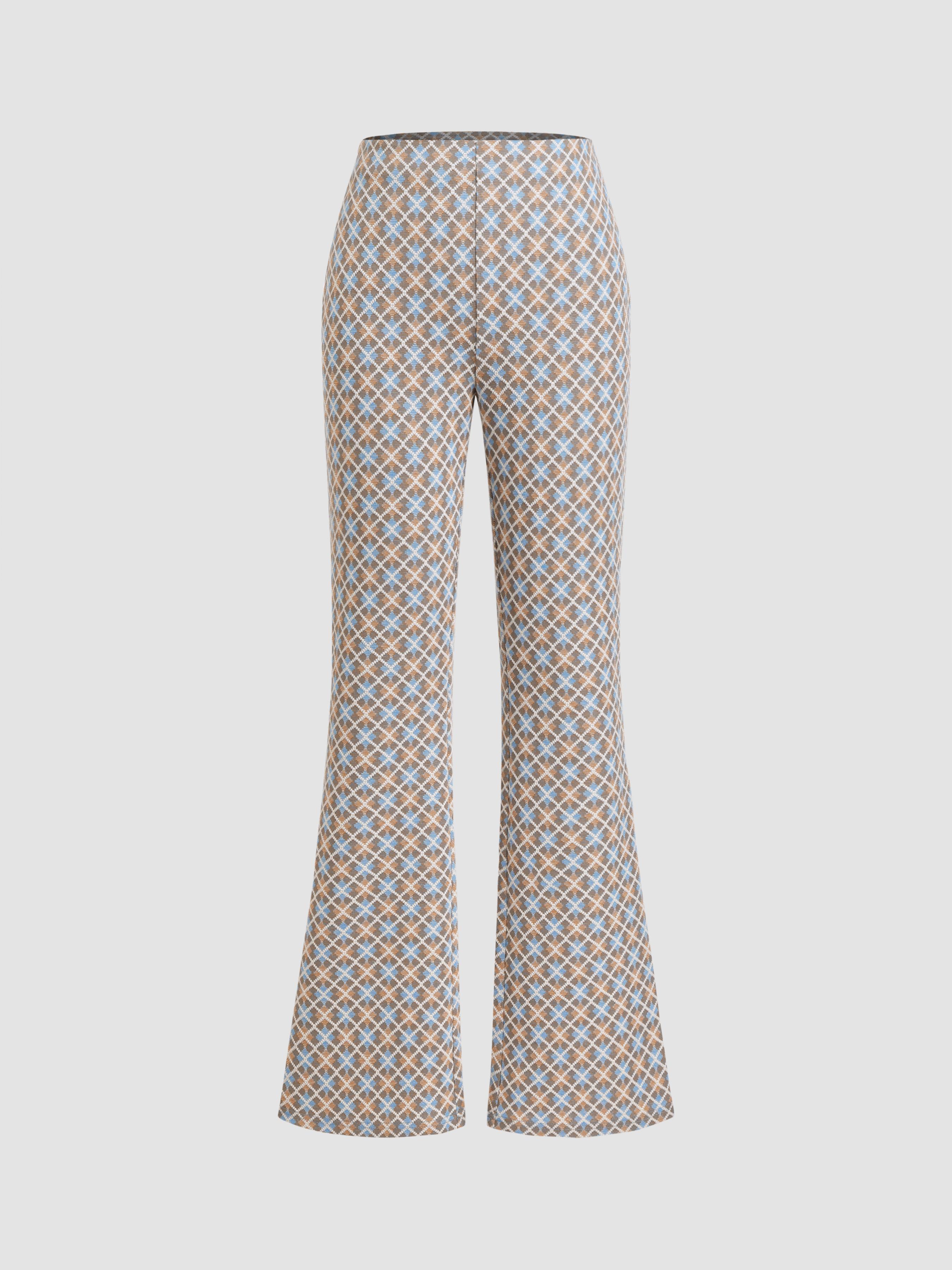 High Rise Retro Geometric Flared Pants by CIDER