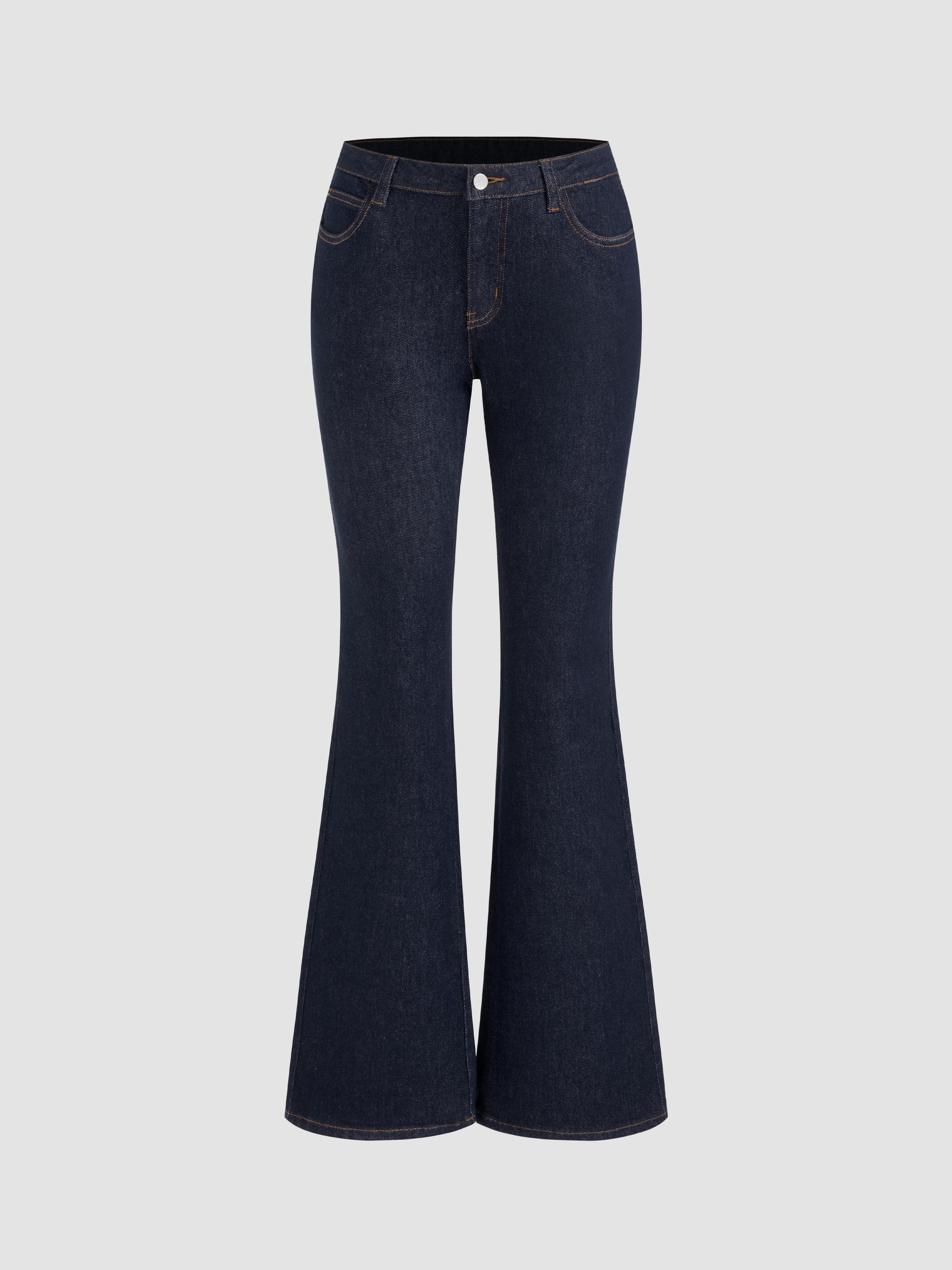 High Stretch Cider Denim Low Rise Flared Jeans by CIDER