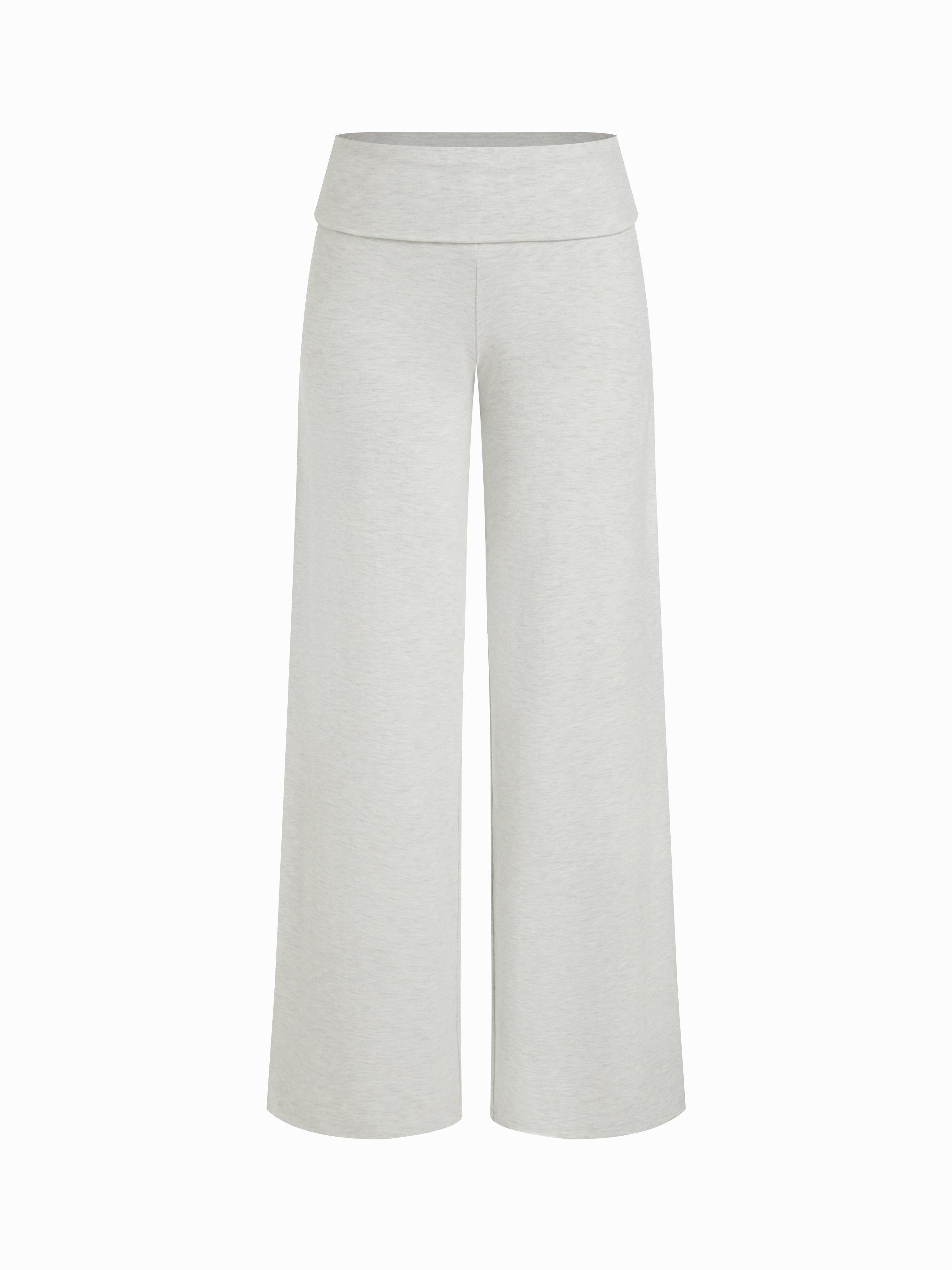 High Stretch Cotton-blend Fold Over Low Rise Straight Leg Trousers by CIDER