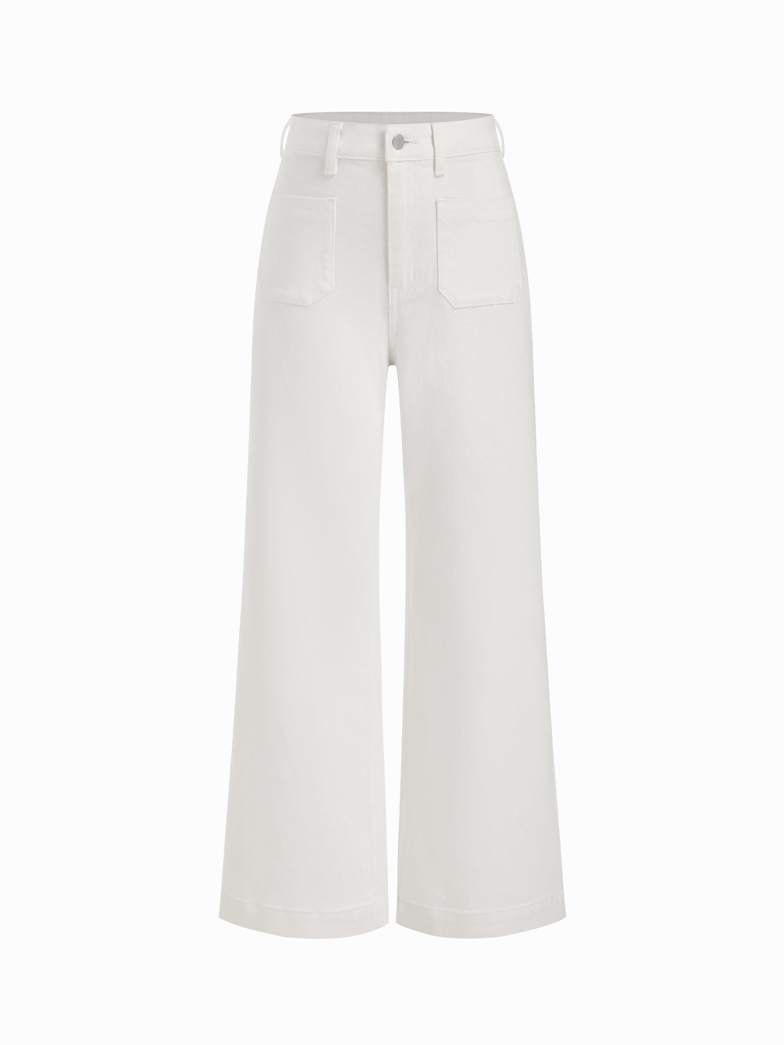 High Stretch Denim Mid Rise Straight Leg Trousers by CIDER
