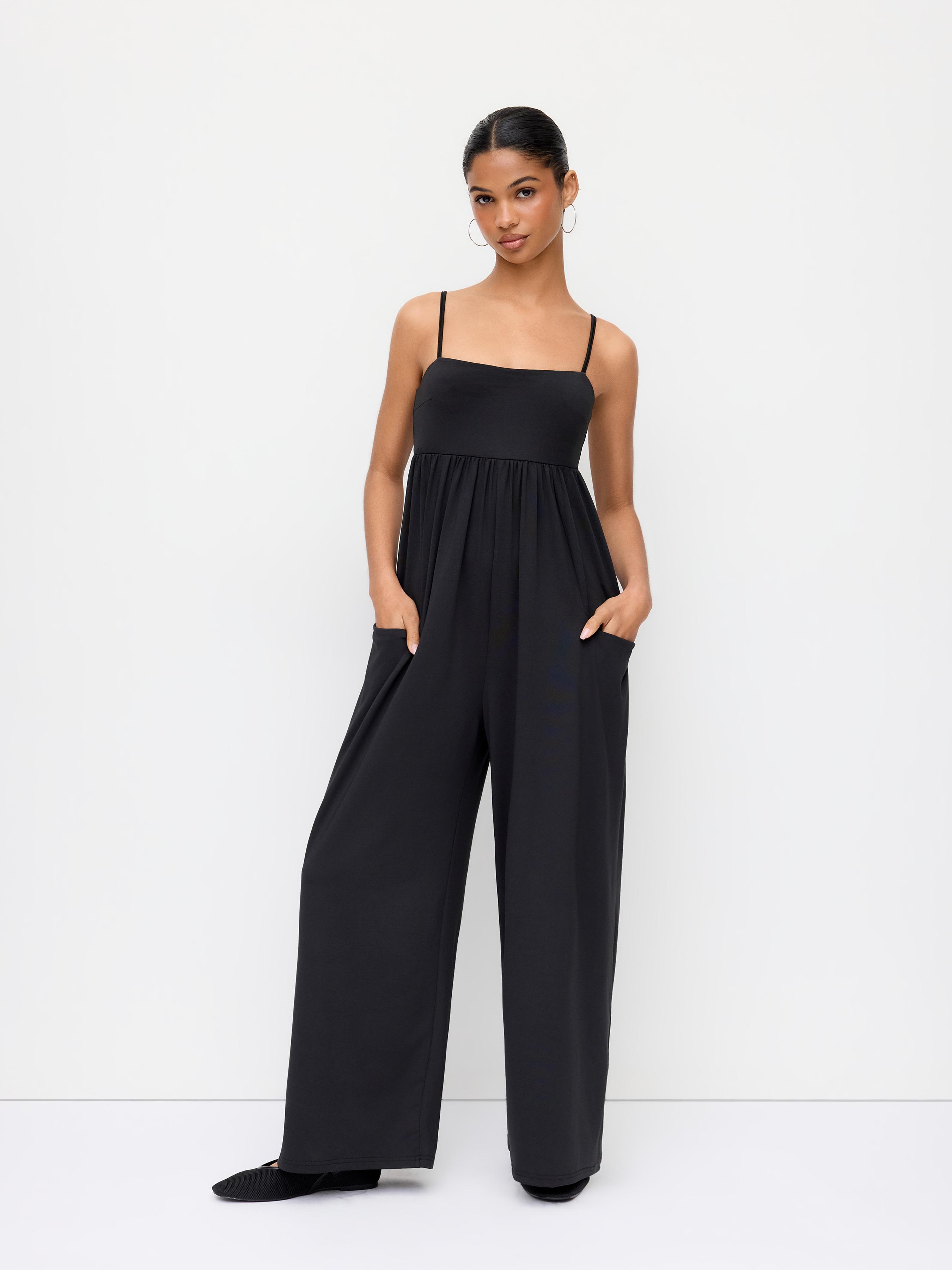 High Stretch High Rise Straight Leg Jumpsuit by CIDER