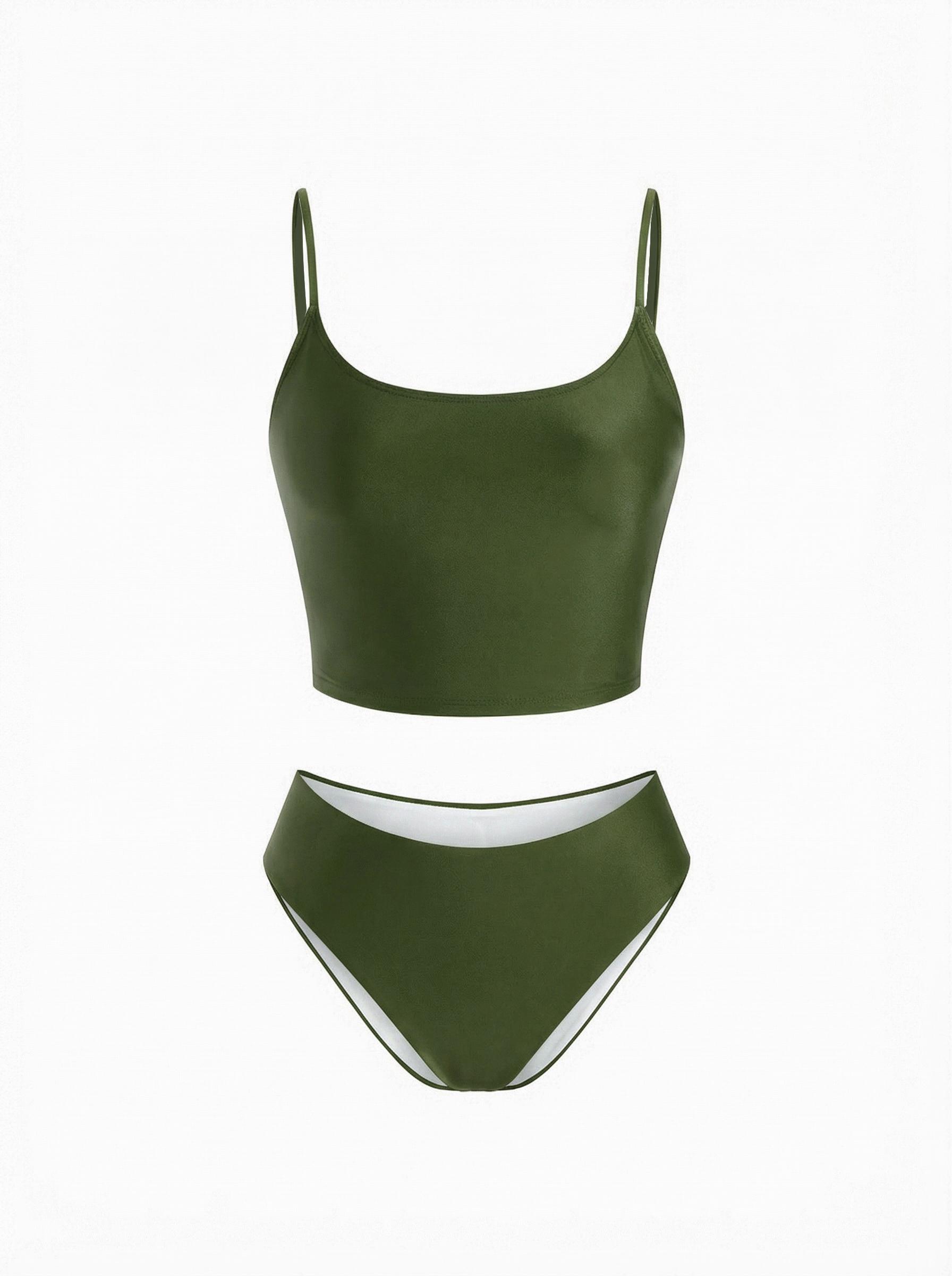 High Stretch Scoop Neck Tankini & Cheeky Bikini Set by CIDER