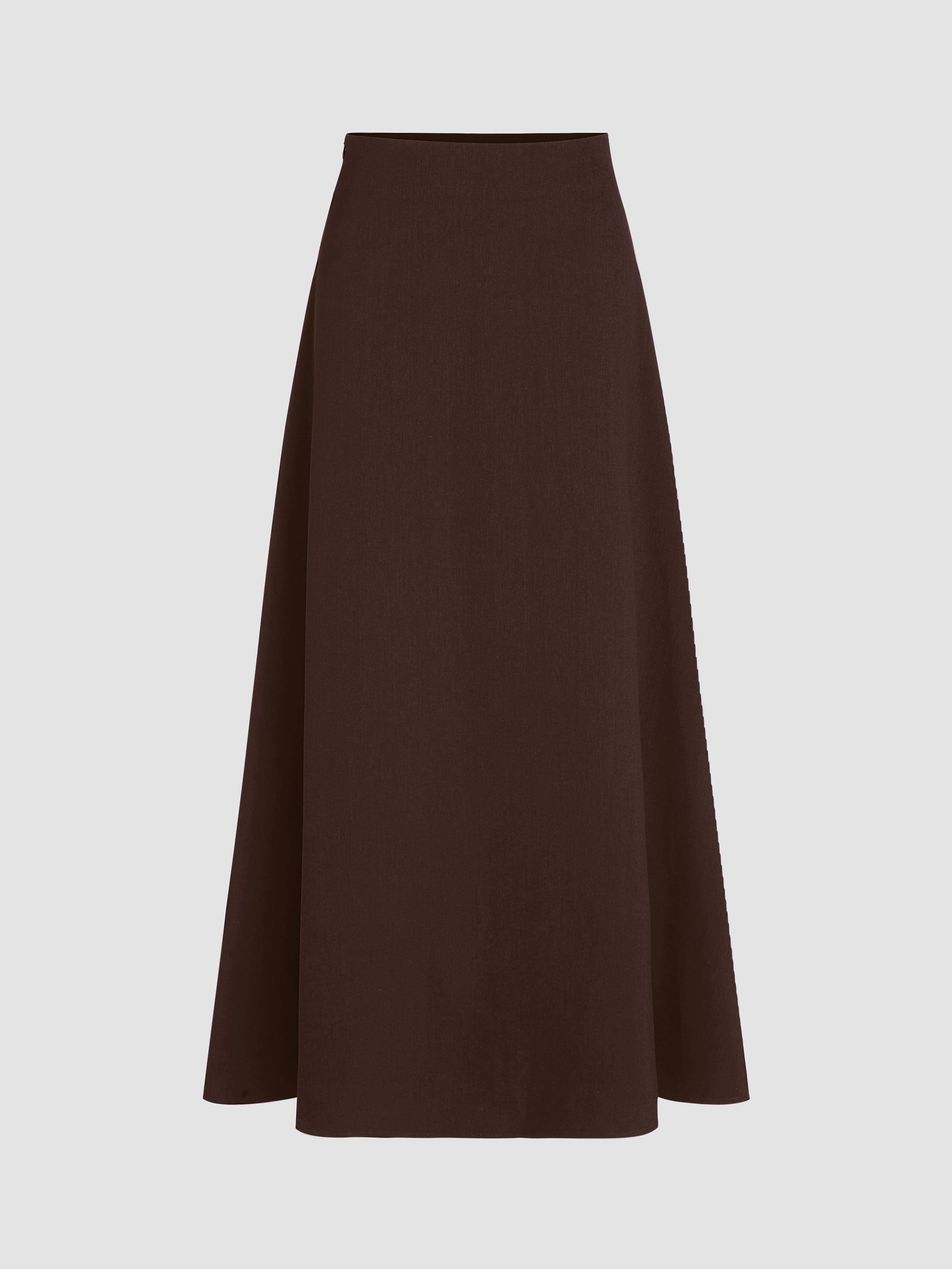 High Waist Solid Pleated Maxi Skirt by CIDER