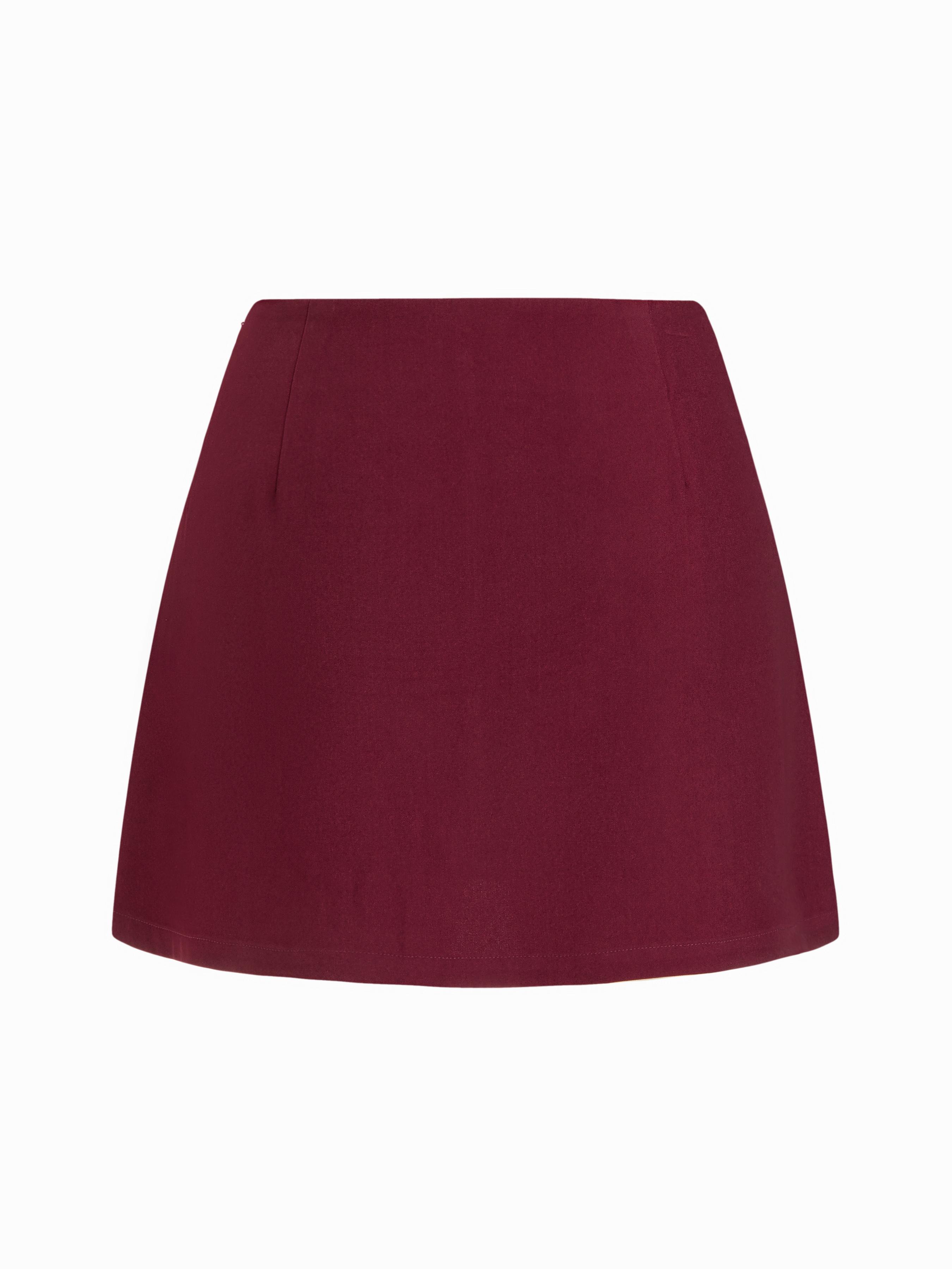 High Waist Zip Up Slit Mini Skirt Curve & Plus by CIDER
