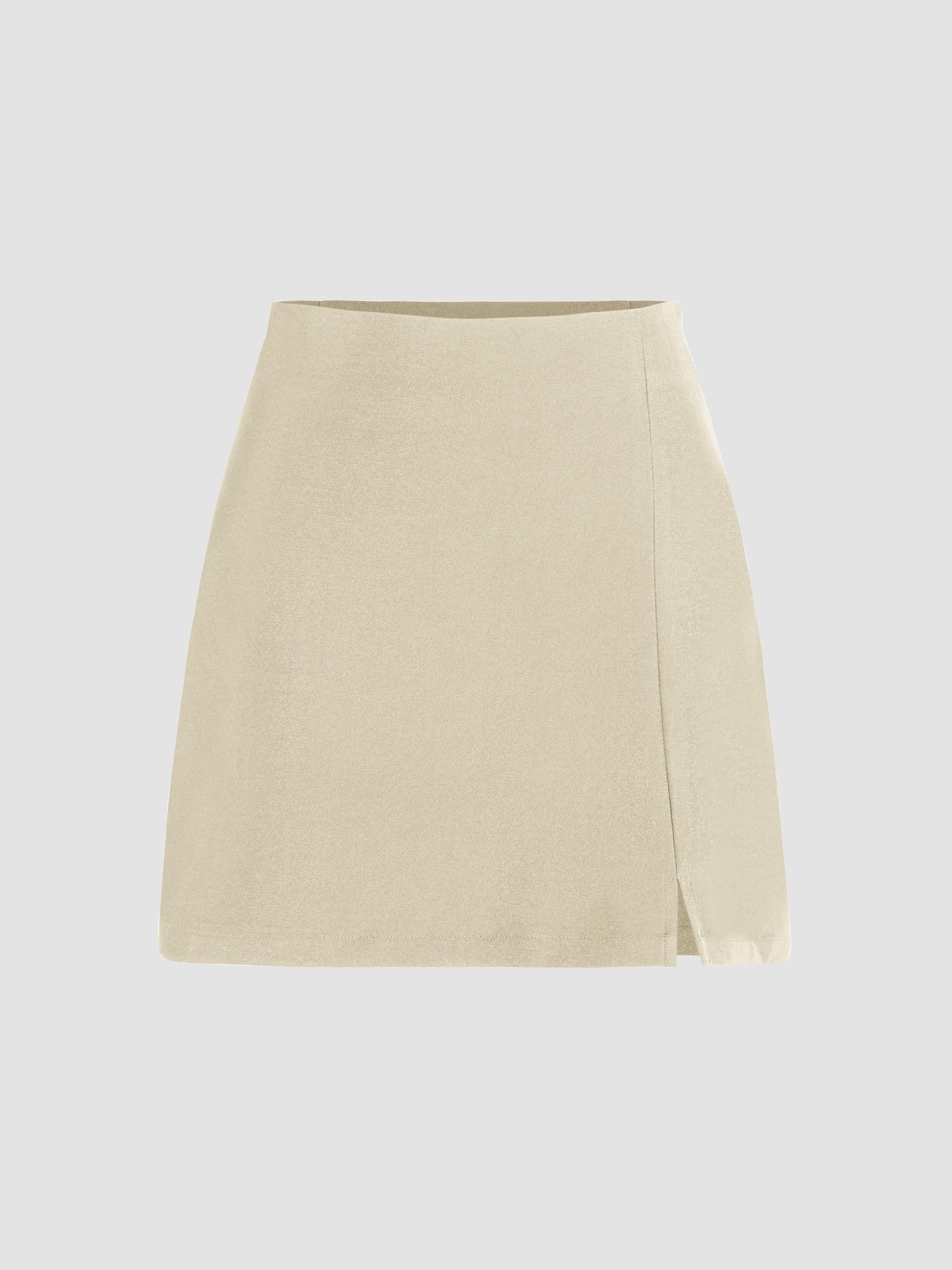 High Waist Zip Up Split Mini Skirt by CIDER