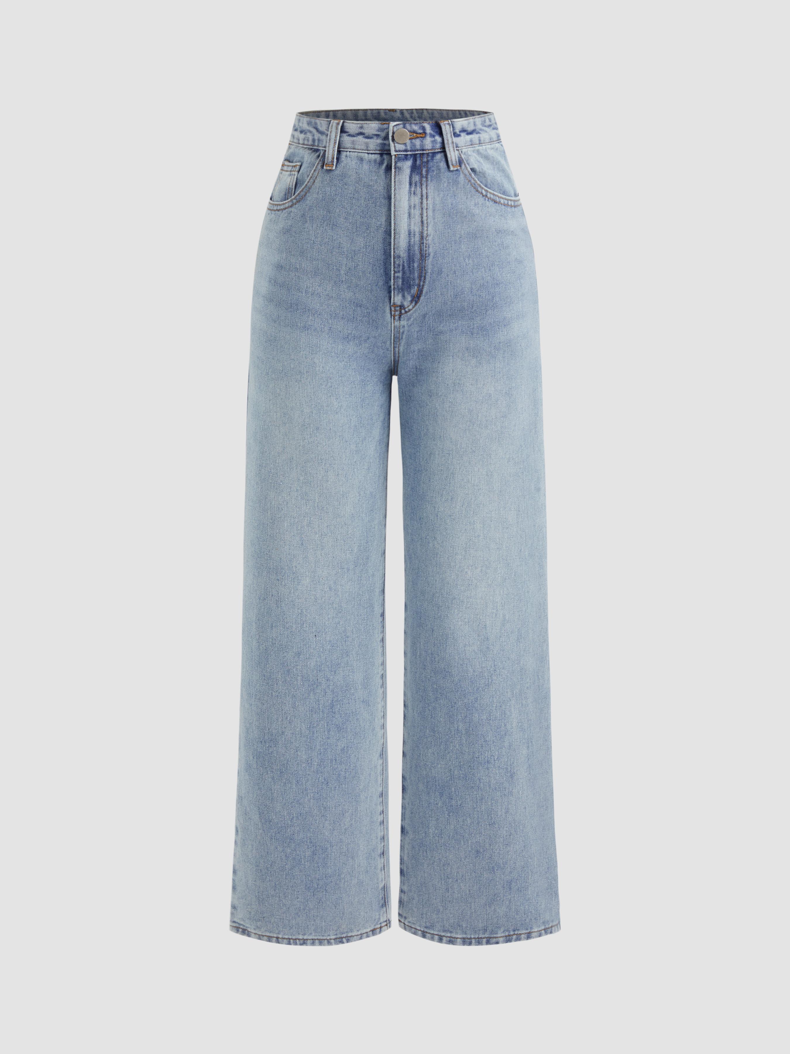 Honey Denim Mid Rise Solid Straight Leg Jeans by CIDER