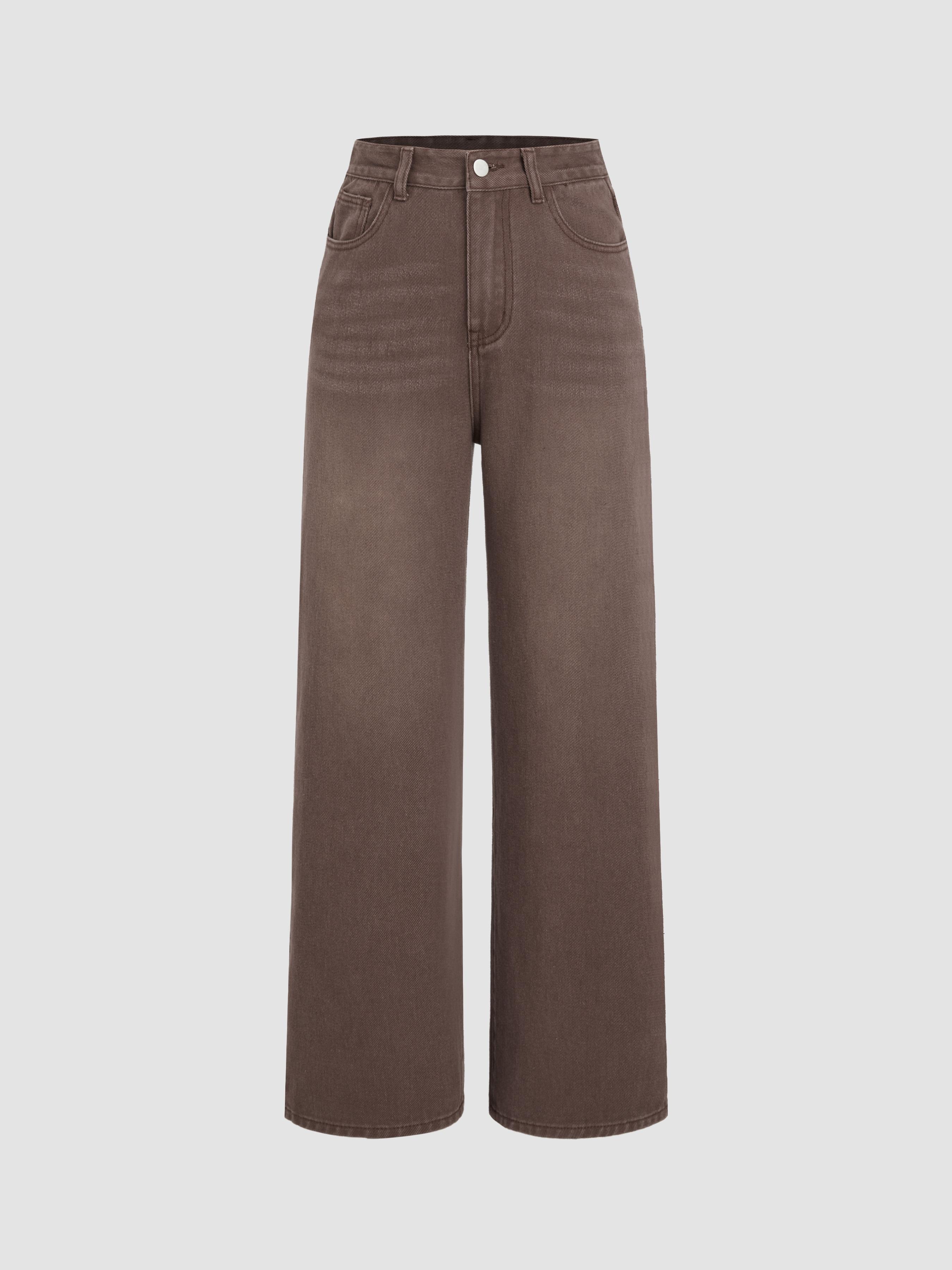 Honey Denim Mid Rise Solid Straight Leg Jeans by CIDER