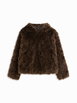 Hooded Faux Fur Oversized Jacket Curve & Plus by CIDER