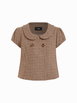 Houndstooth Peter Pan Collar Puff Sleeve Oversized Blouse by CIDER