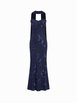 Jacquard Floral Applique Sweetheart Mermaid Maxi Dress with Scarf by CIDER Jacquard Floral Applique Sweetheart Mermaid Maxi Dress with Scarf by CIDER