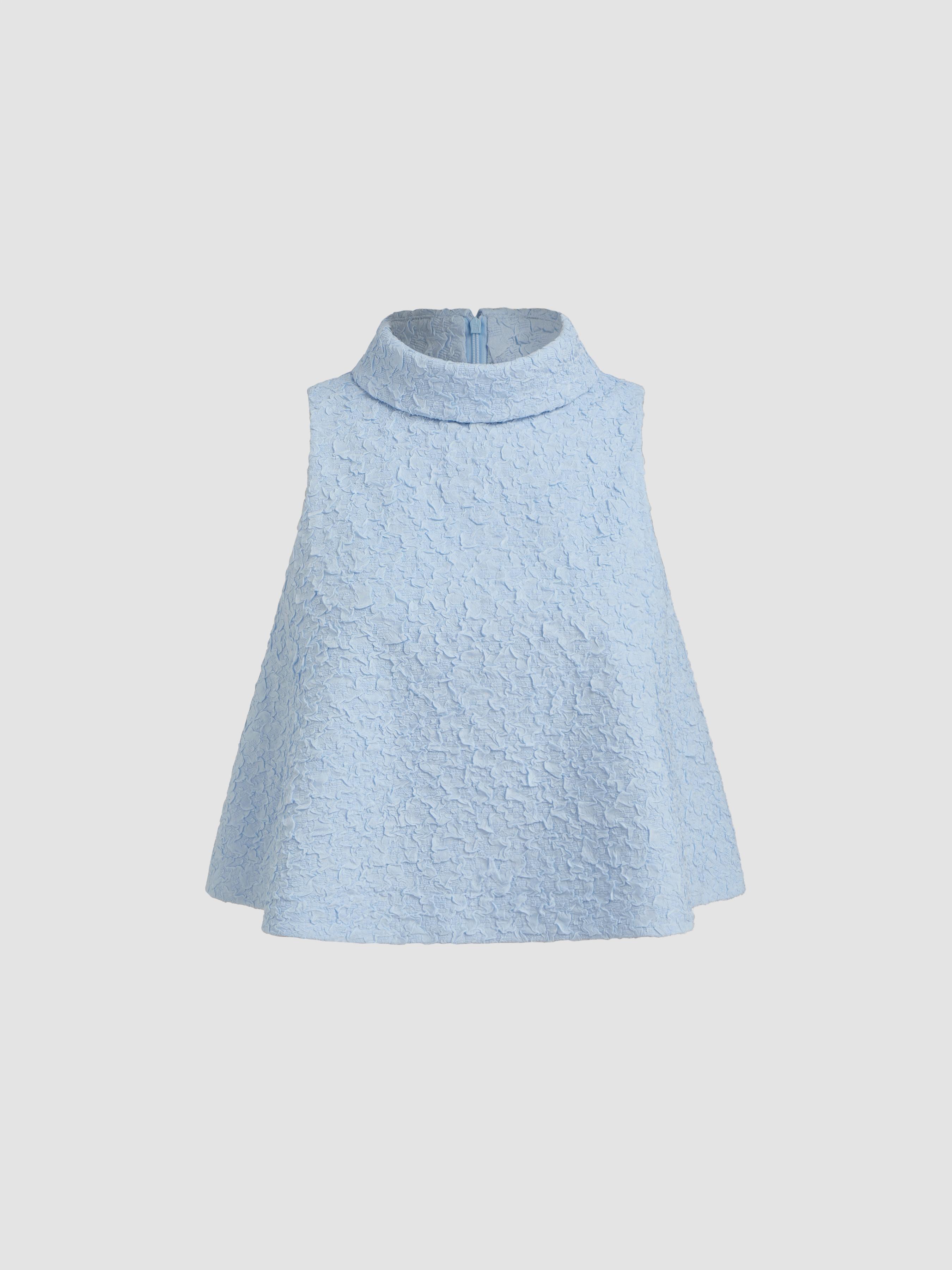Jacquard High Neck Oversized Tank Top by CIDER