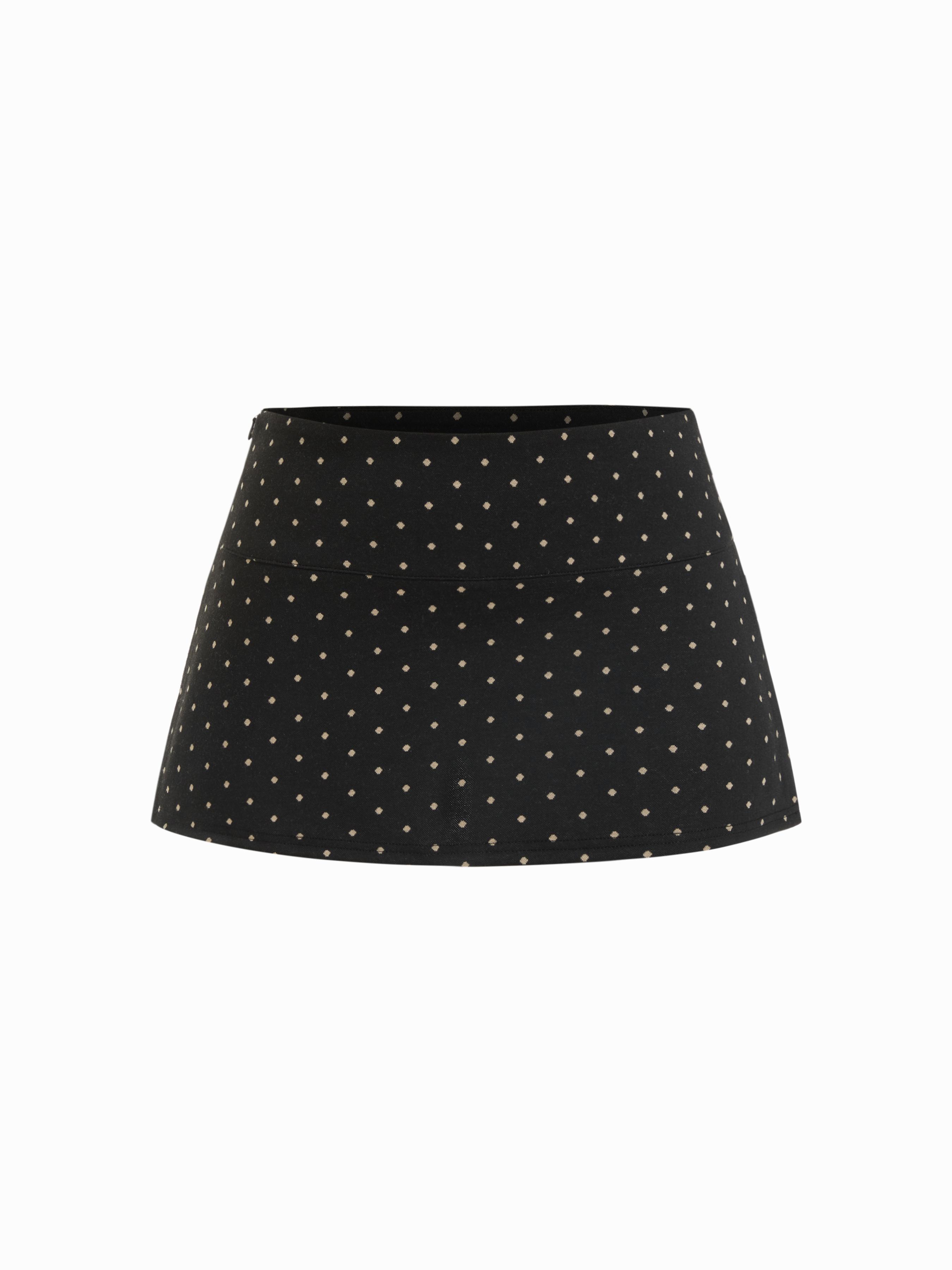 Jacquard Low Rise Gingham A-line Mini Skort by CIDER