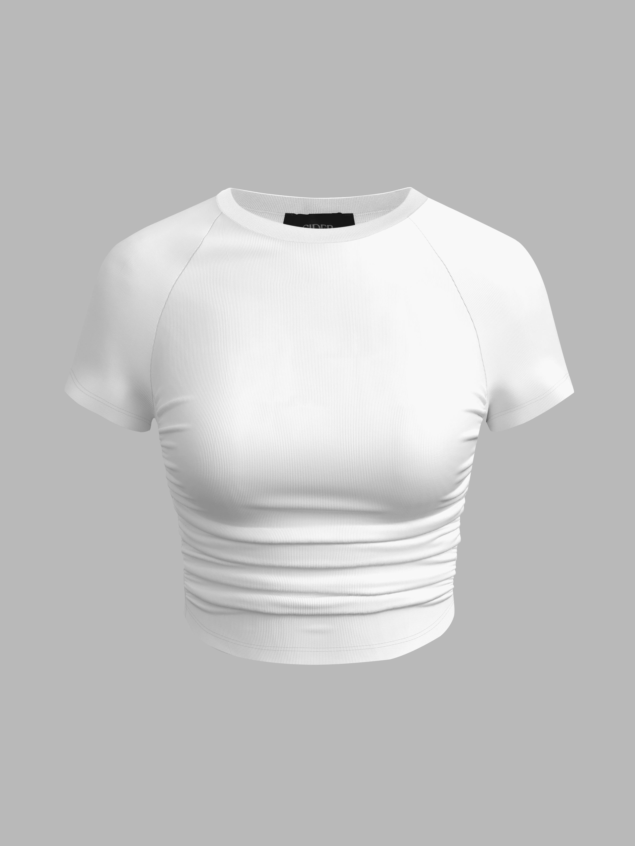 Jersey Ruched Crop Tee by CIDER