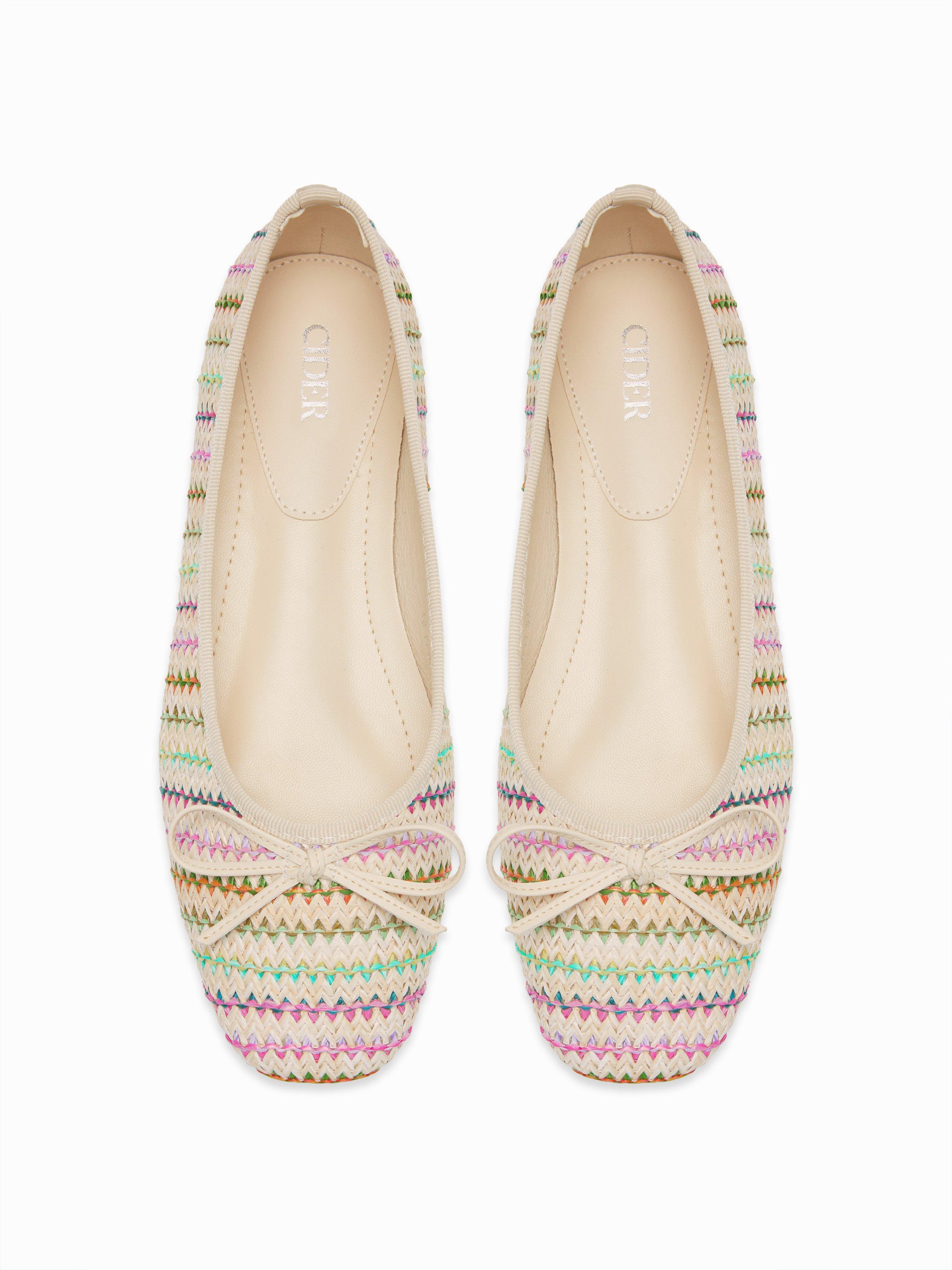 KNITTED BOWKNOT DECOR MARY JANE FLATS by CIDER
