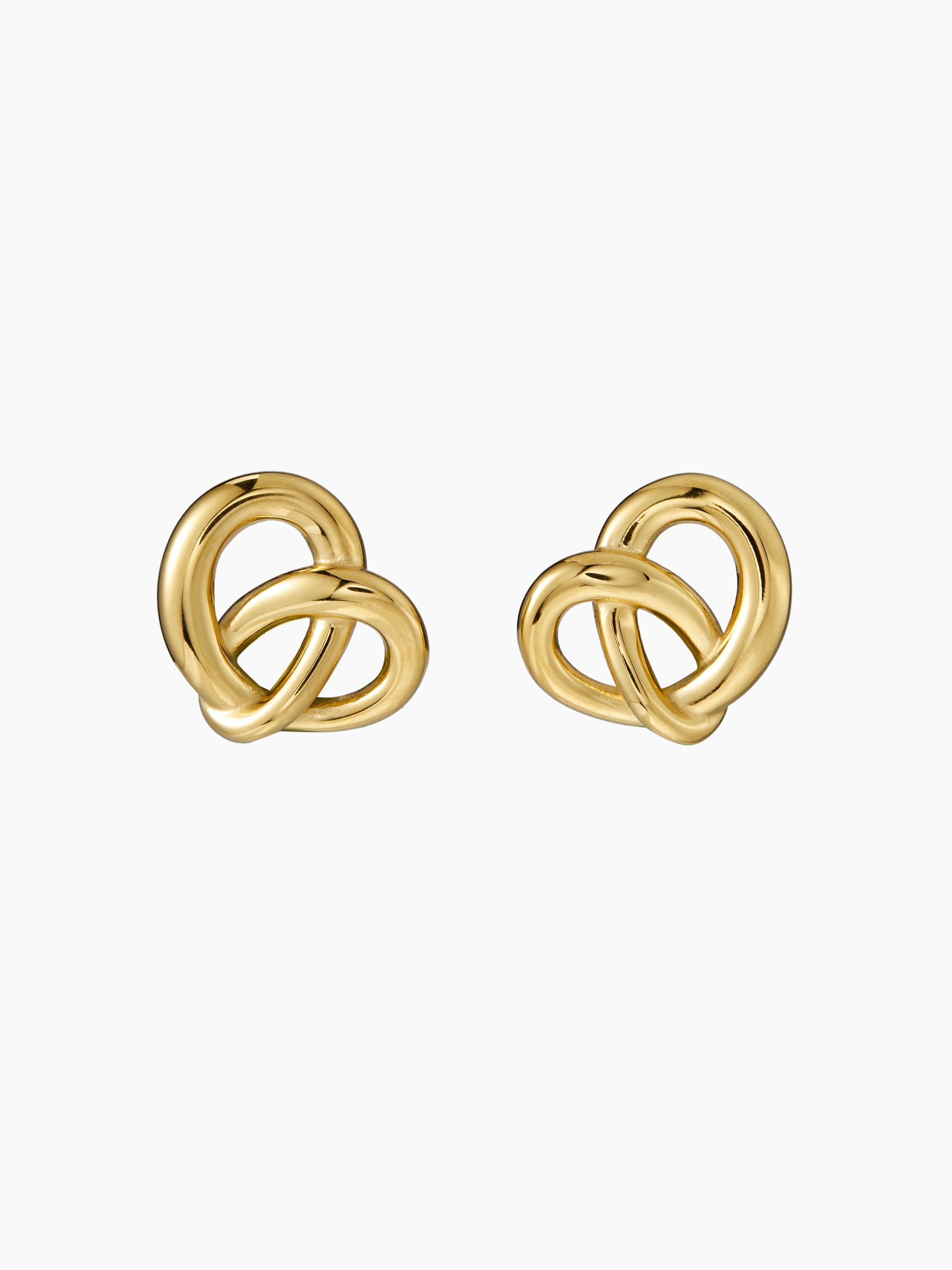 KNOT 18K GOLD PLATED STAINLESS STEEL STUD EARRINGS by CIDER