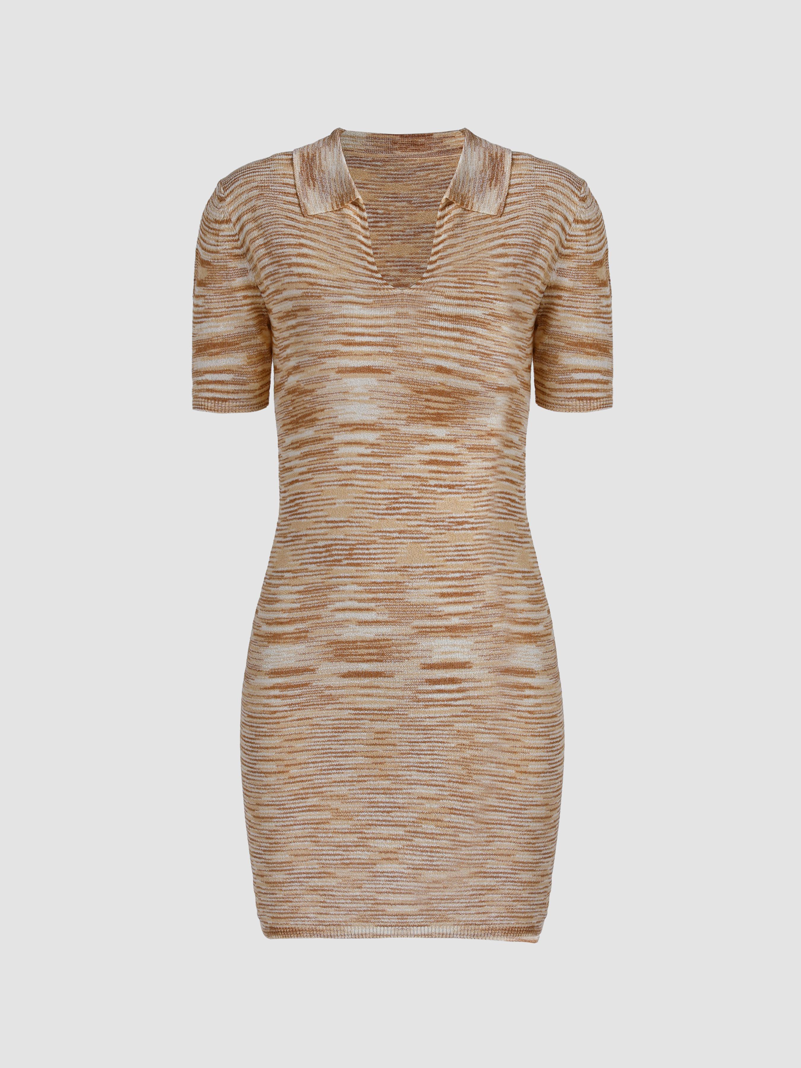 Knit Collar Bodycon Dress by CIDER