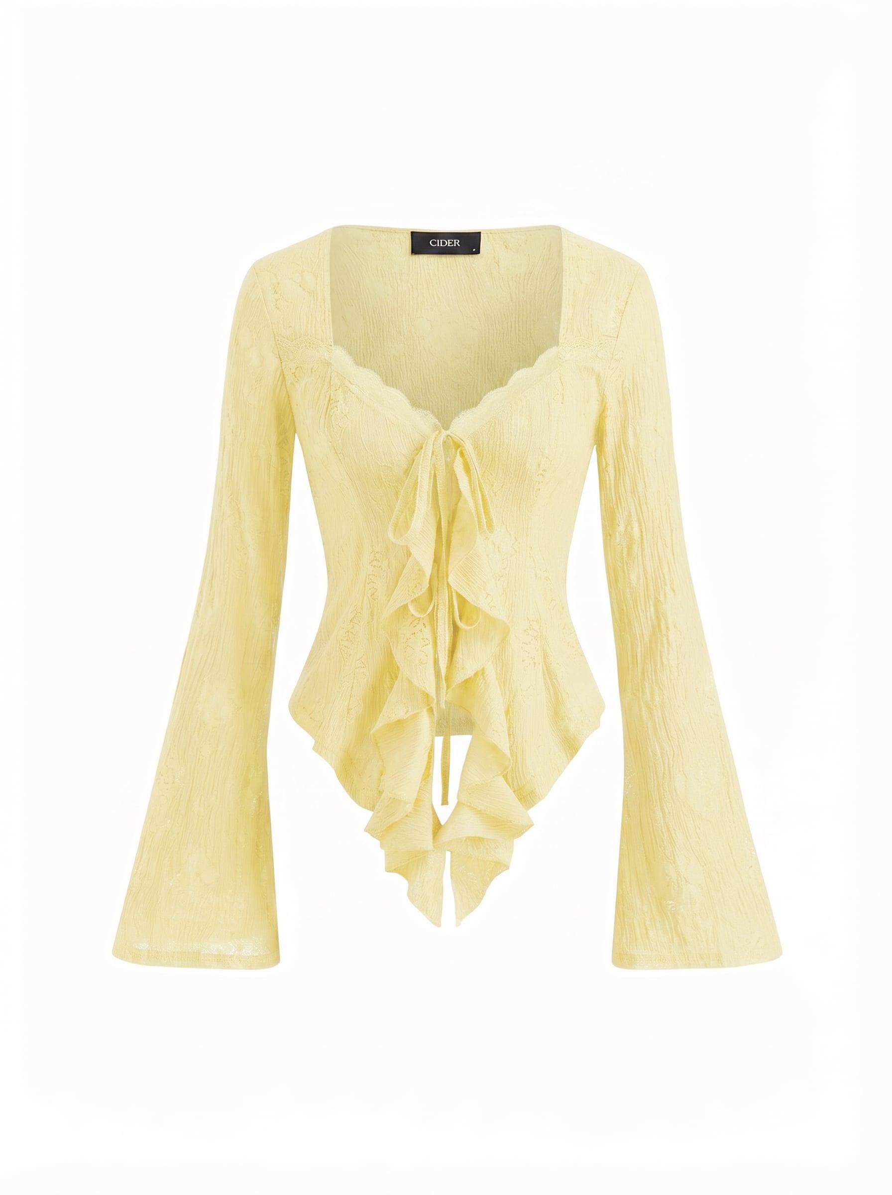 Knit Fabric Sweetheart Solid Long Sleeve Tops by CIDER