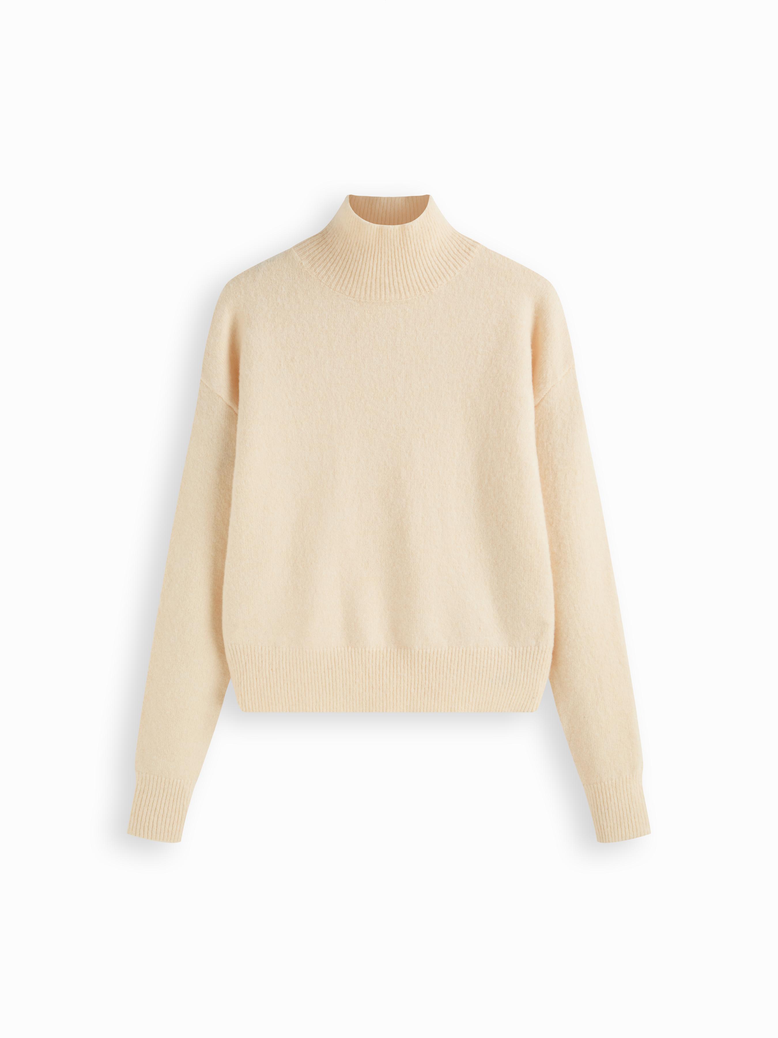 Knit High Neck Solid Long Sleeve Top by CIDER