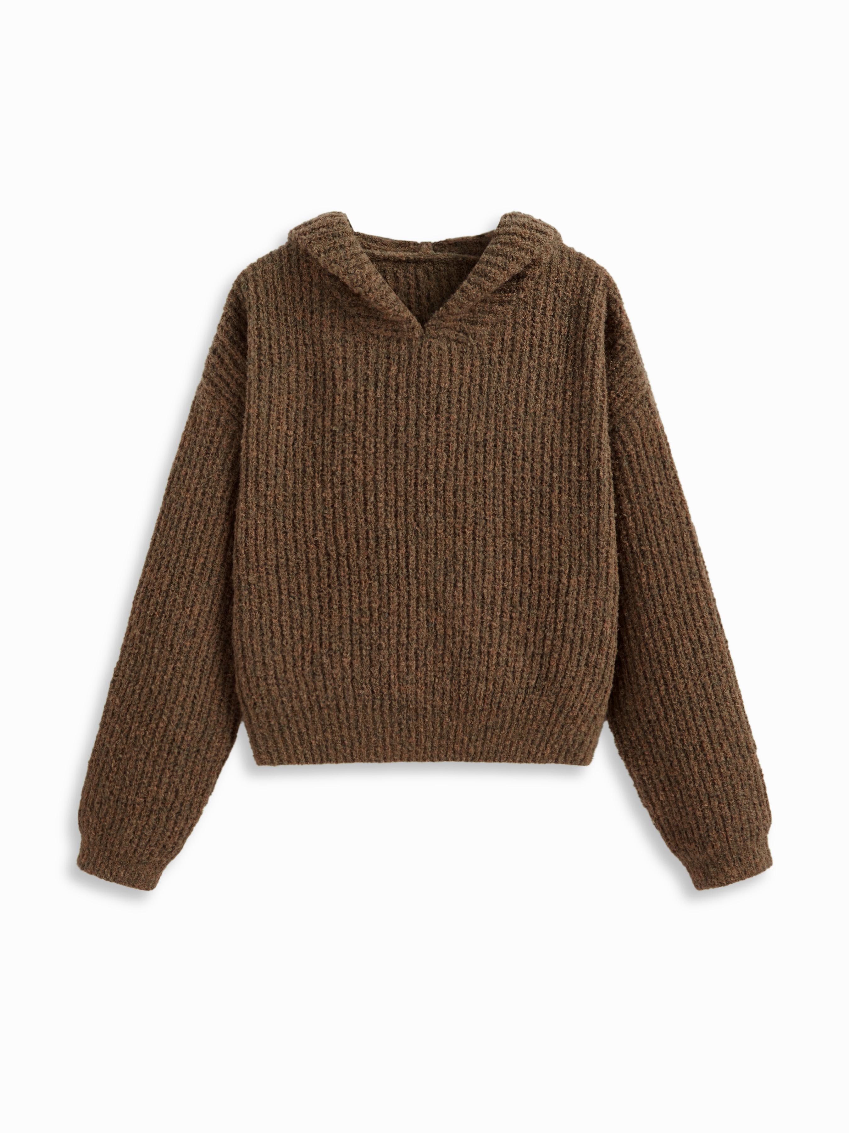 Knit Long Sleeve Oversized Hoodie by CIDER