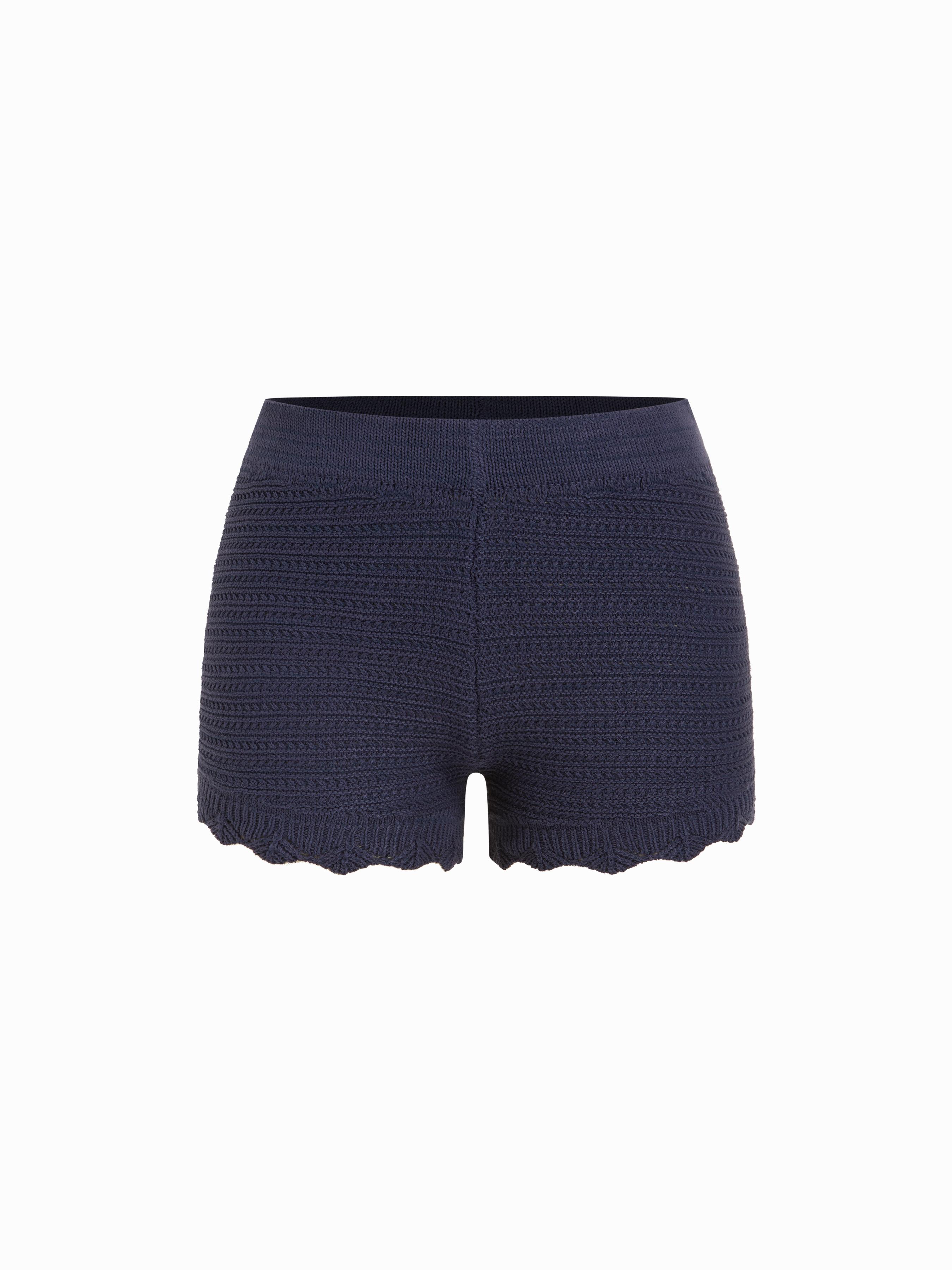 Knit Low Rise Trim Micro Shorts by CIDER