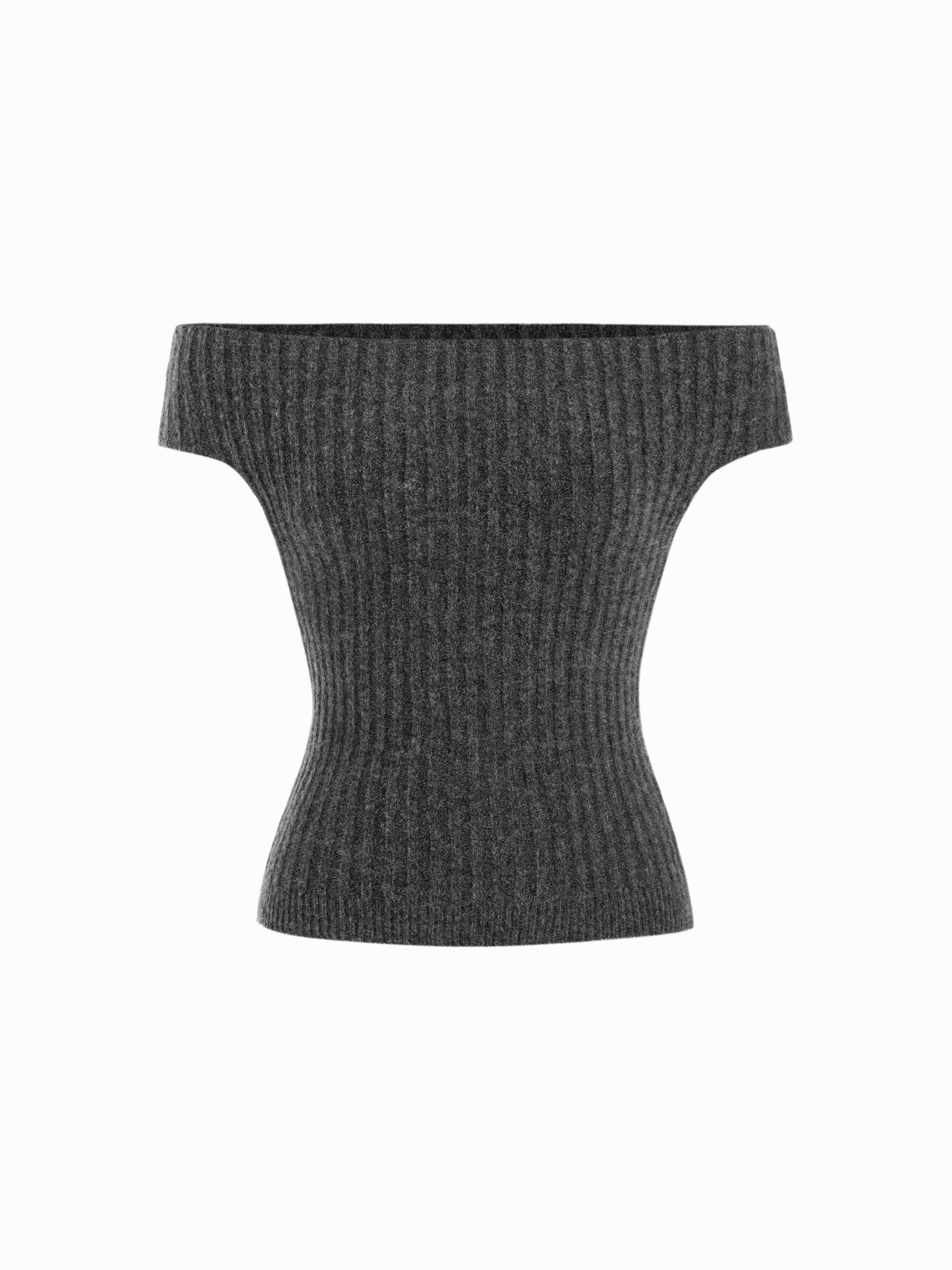 Knit Off-Shoulder Short Sleeve Top by CIDER